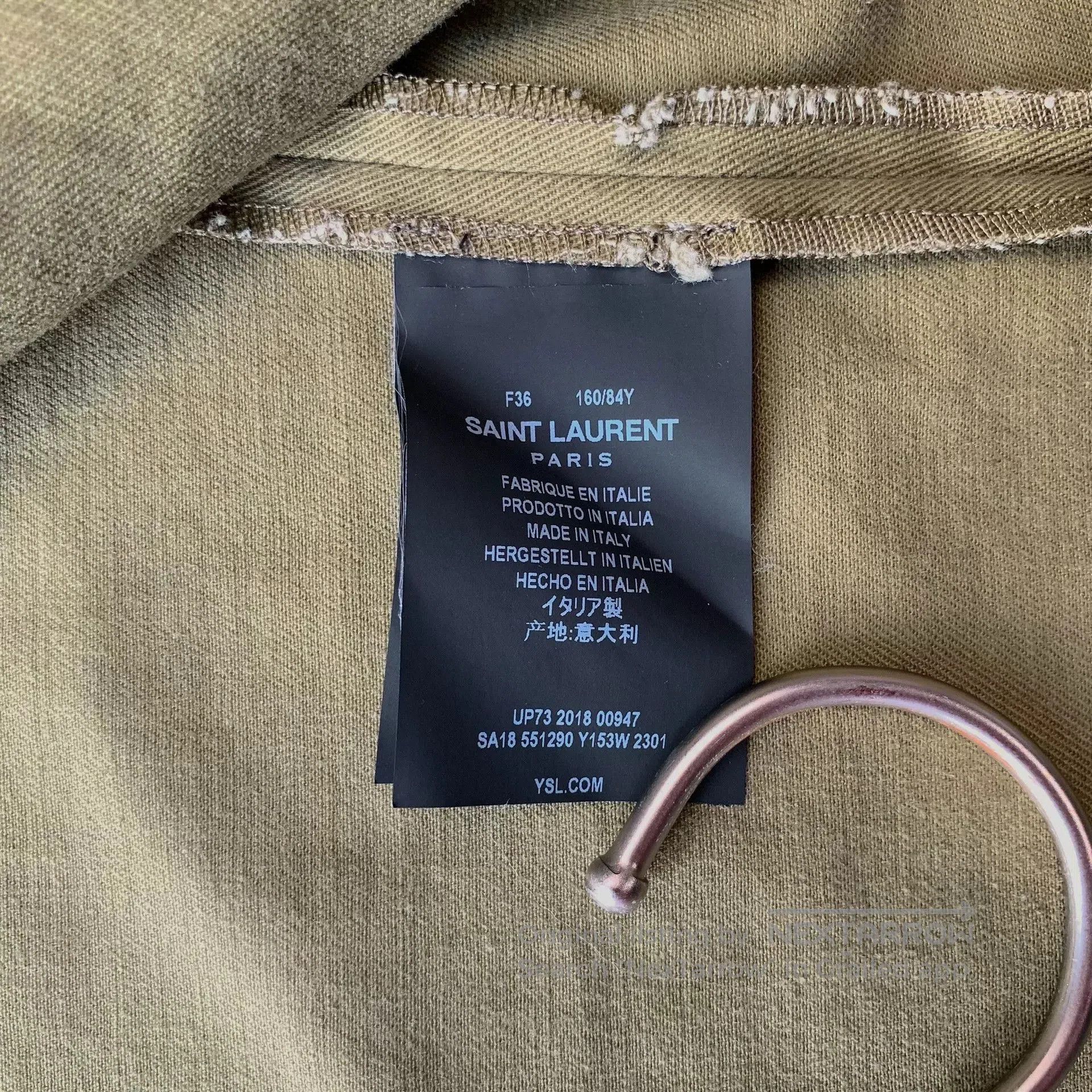 Saint Laurent Paris Saint Laurent Olive Green Jacket. Size XS / US 0-2 / IT 36-38 - 3 Thumbnail