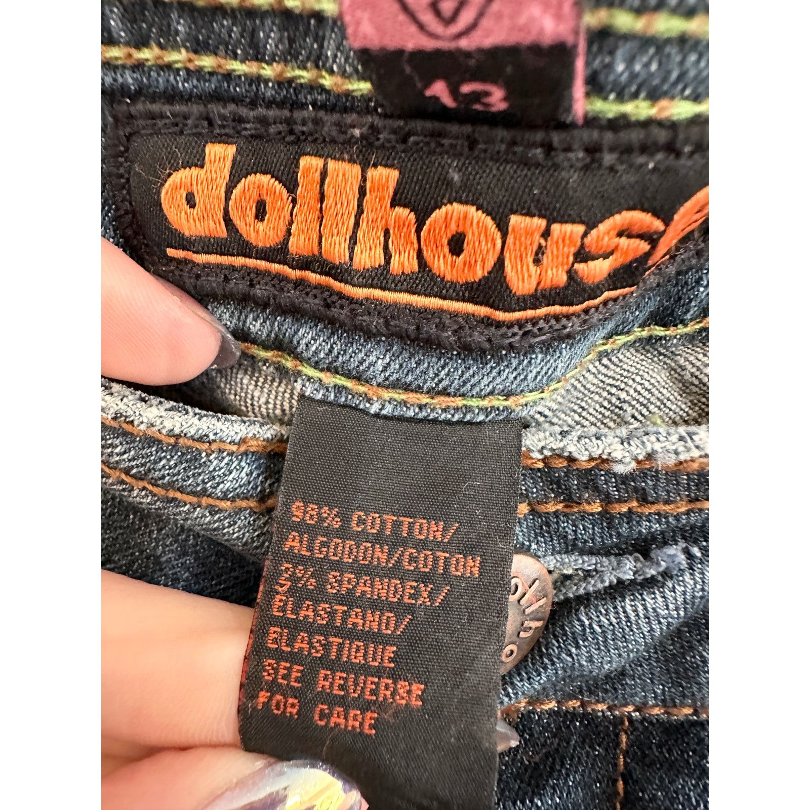Vintage Y2K Dollhouse Low Rise Bareback Flare Jeans size 13 Size 32" / US 10 / IT 46 - 6 Thumbnail