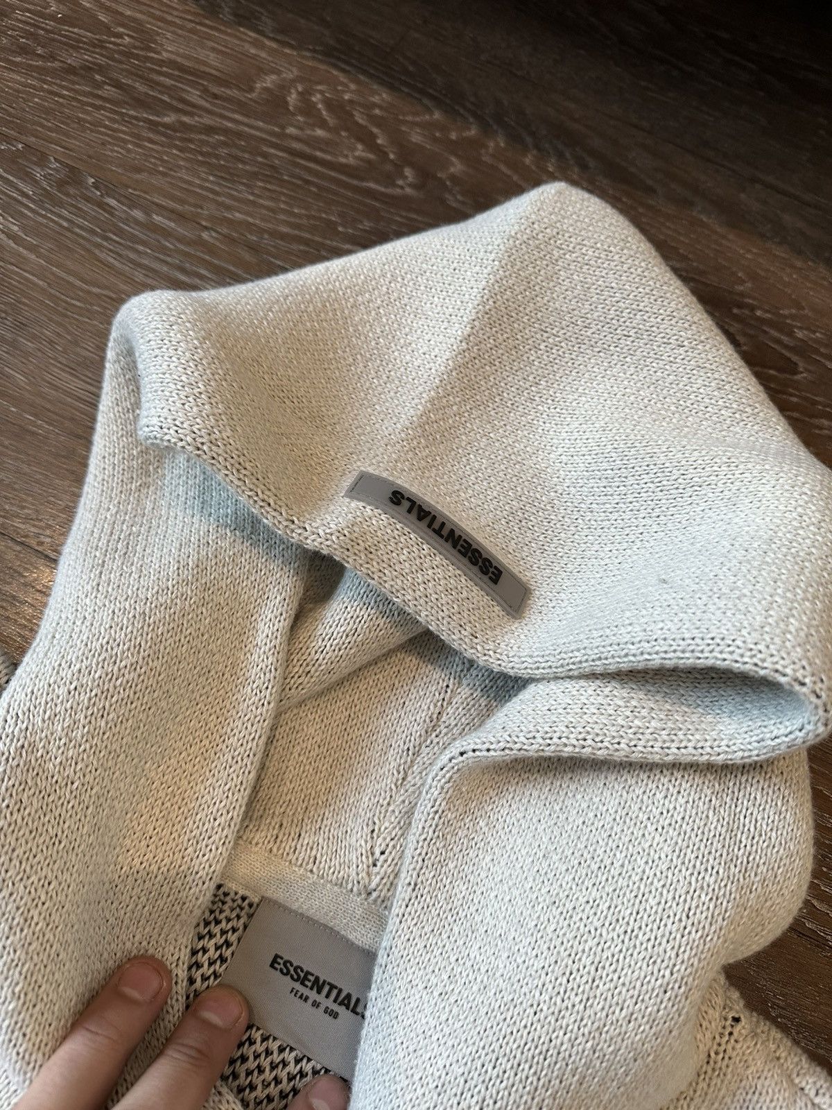Essentials × Fear of God FOG Essentials knit pullover hoodie Oatmeal Beige Cream Size US M / EU 48-50 / 2 - 3 Thumbnail