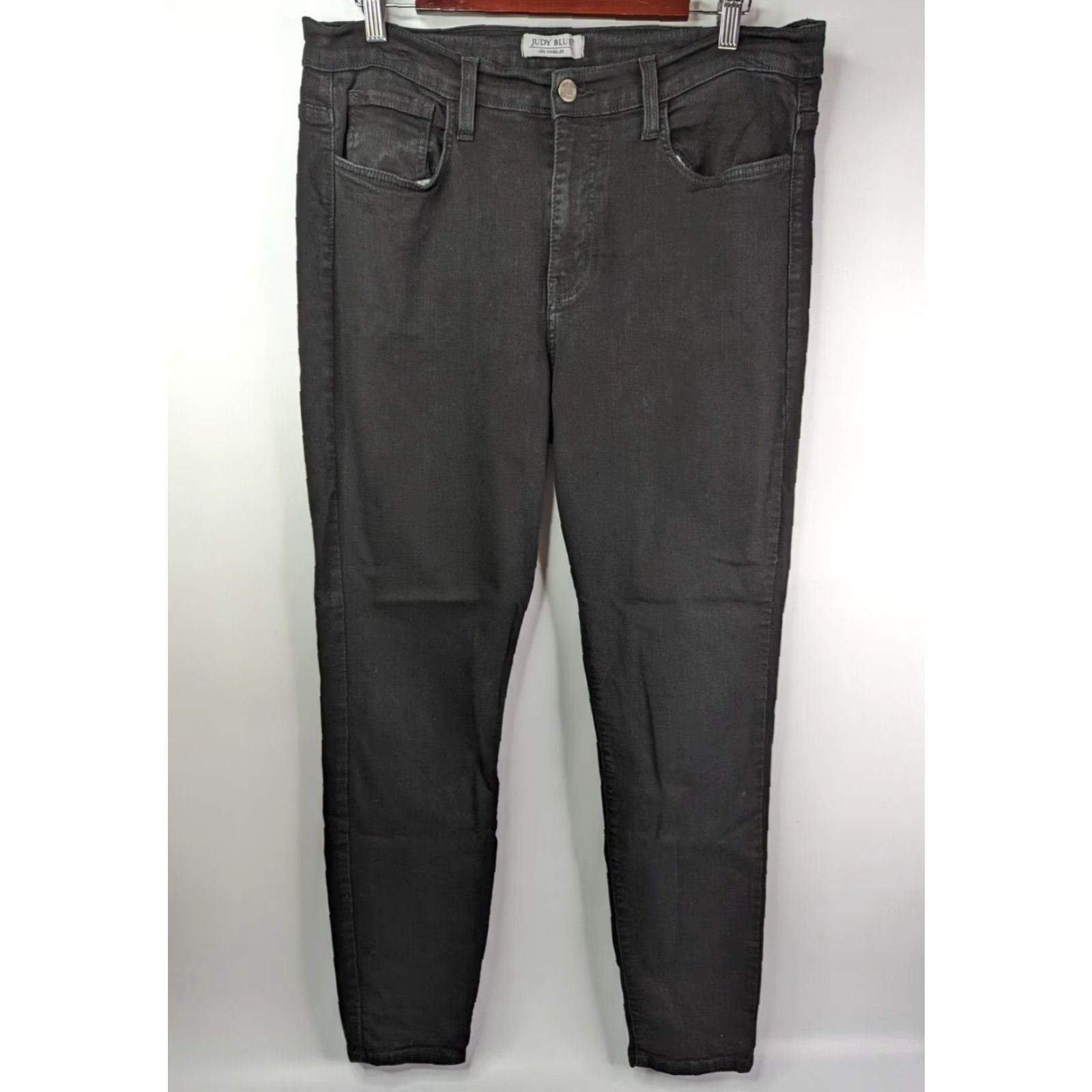 Vintage Judy Blue Women's Jeans 15/32 Black Skinny High Rise Stretch Slim 83105 Size 36" / US 14 / IT 50 - 2 Thumbnail