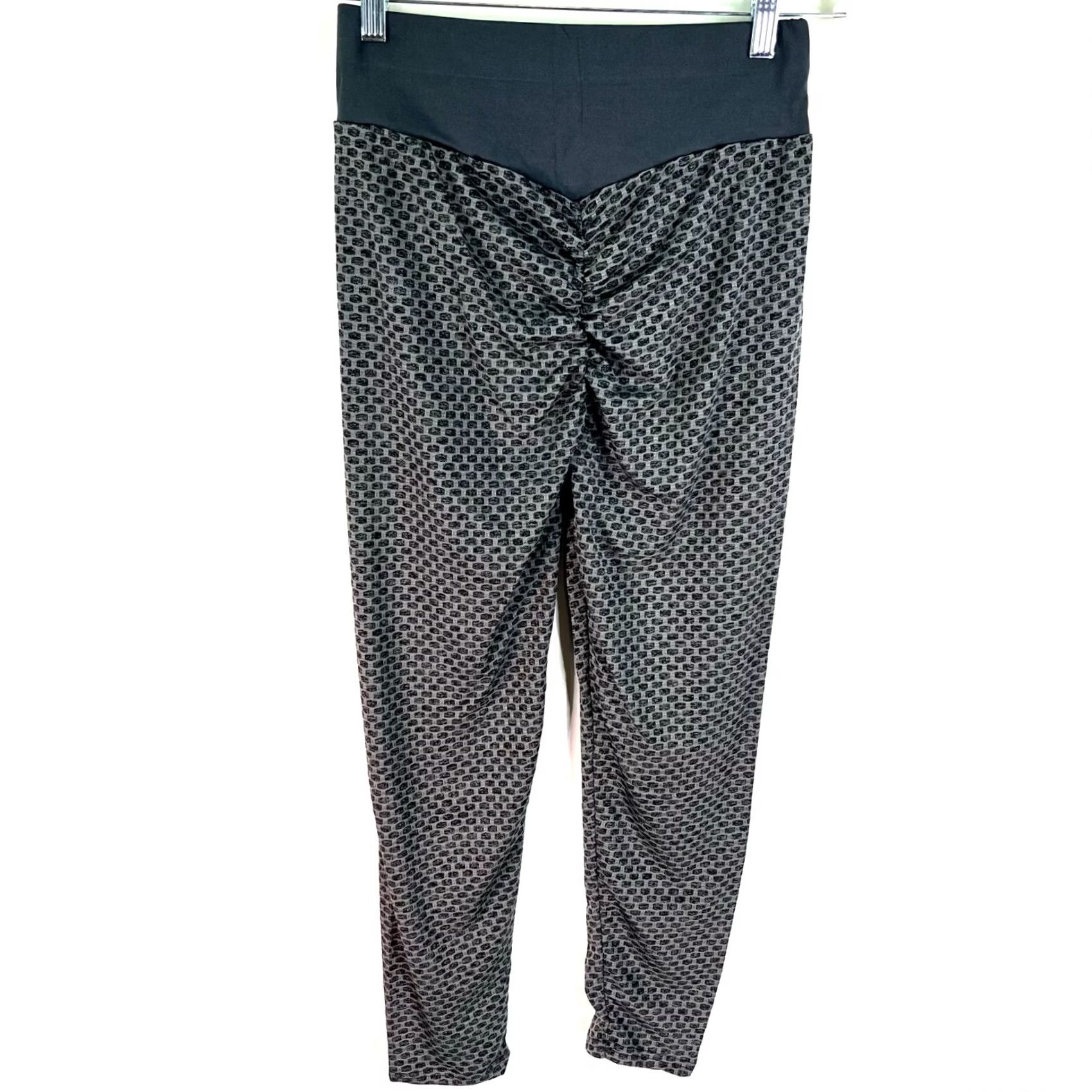 Vintage Women Leggings SZ XL Anti-Cellulite High Waist Push Up Yoga Pants Butt Lift Gray Size 40" / US 18 - 6 Thumbnail