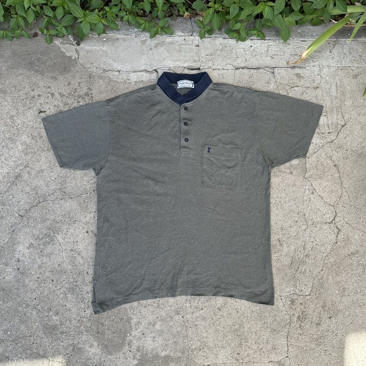 Yves Saint Laurent Yves Saint Laurent vintage 90 textured polo shirt small logo Size US L / EU 52-54 / 3 - 1 Thumbnail