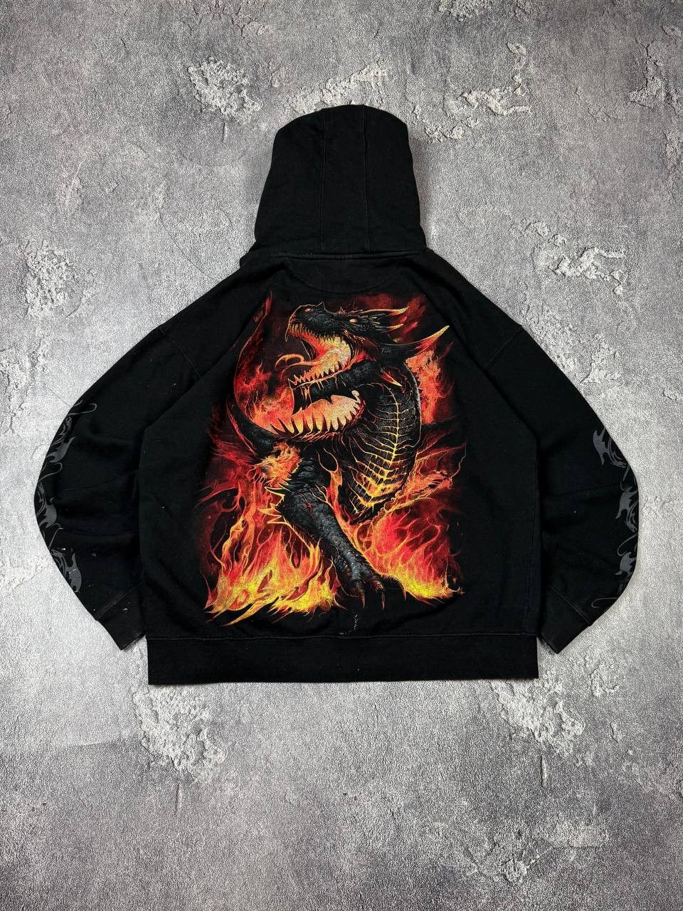 If Six Was Nine Y2K Spirit Dragon Fire Graphic Print Oversize Fit 2000s Goth Size US XXL / EU 58 / 5 - 1 Thumbnail