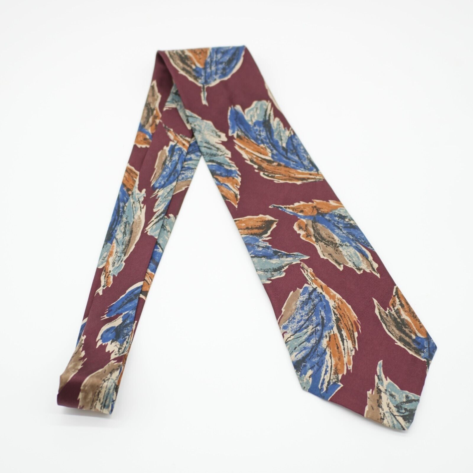 Designer Kuppenheimer Red Blue Orange Floral Print Silk Tie Size ONE SIZE - 6 Thumbnail