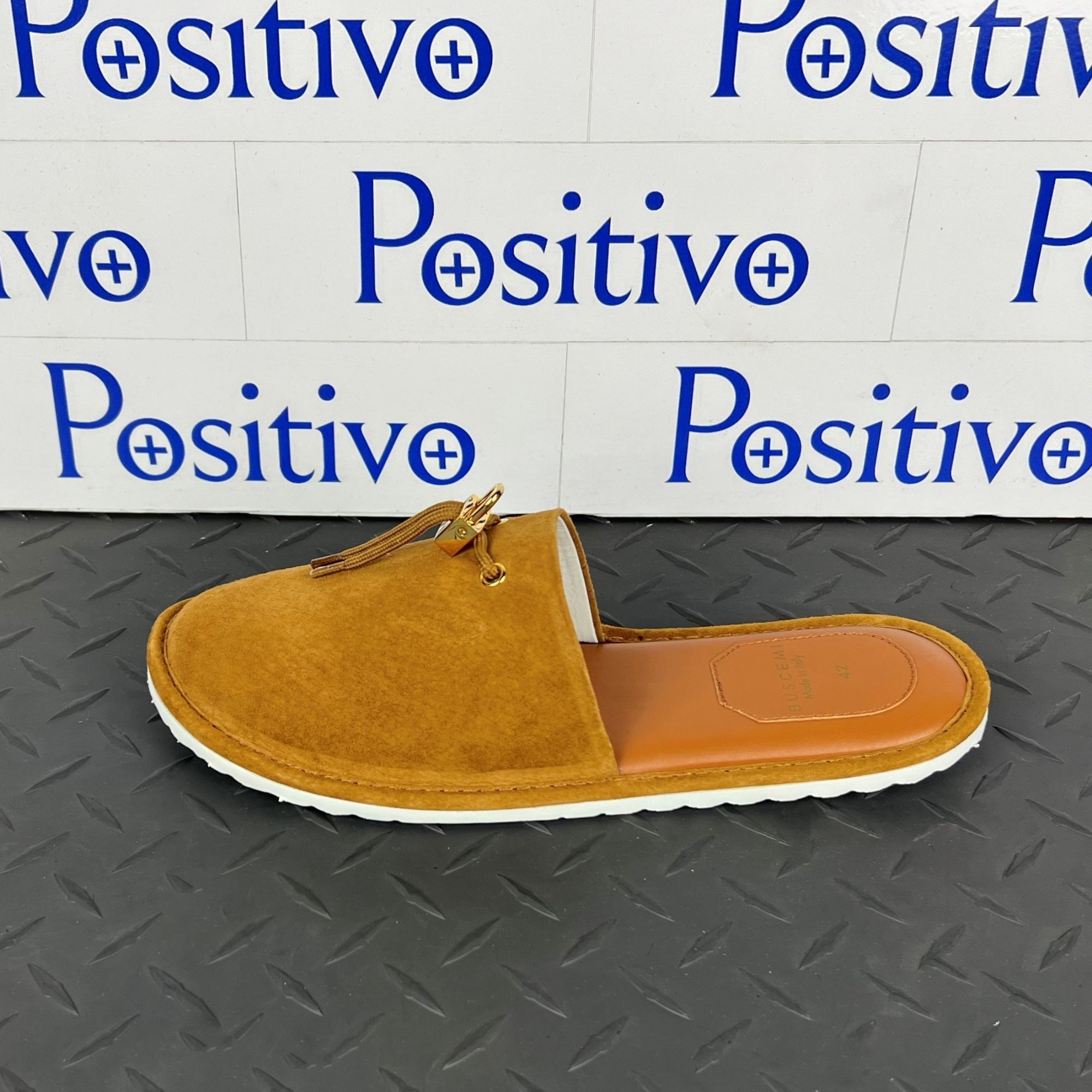 image of Buscemi Mens Greenwich Cuoio Leather Slippers Us 12