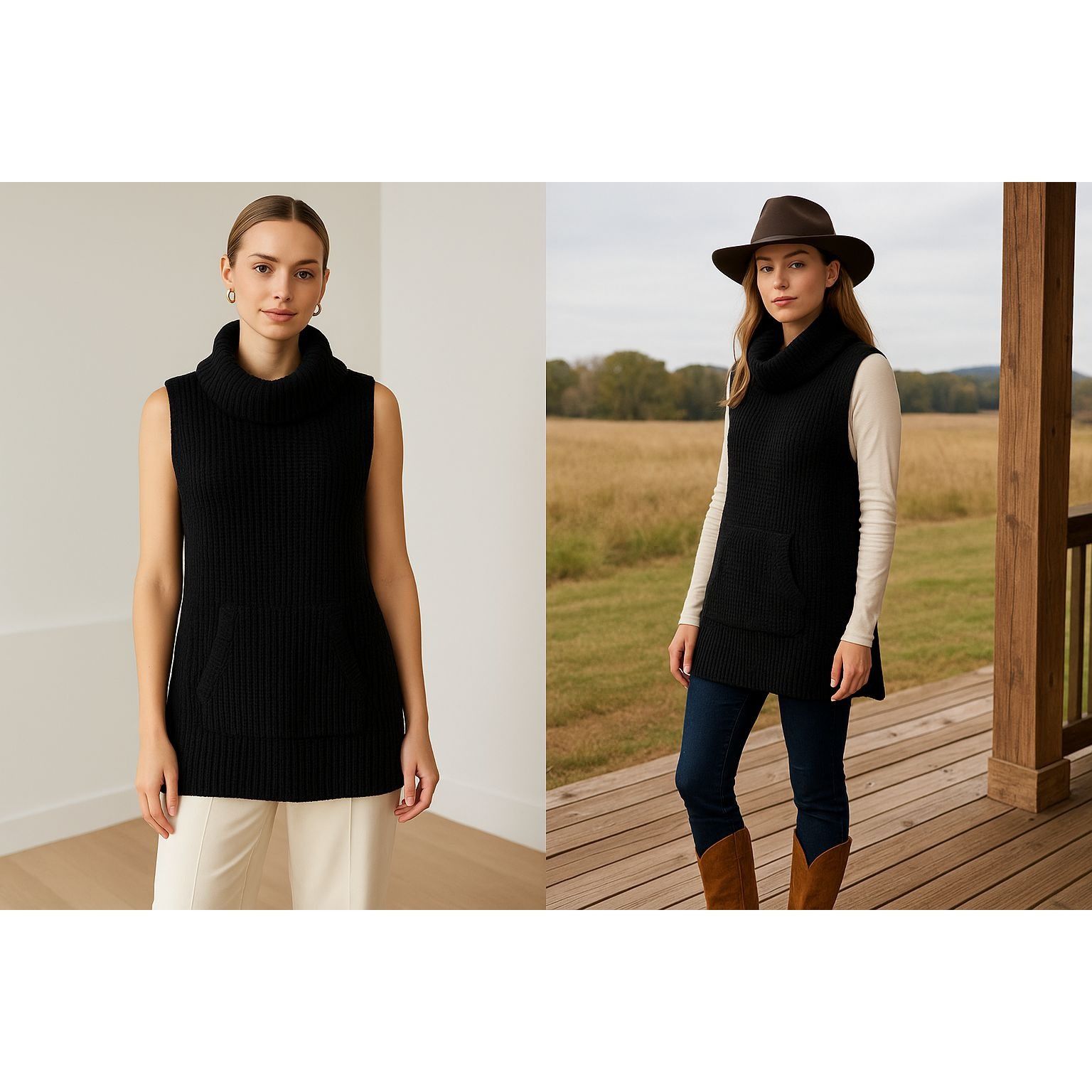 Vince Camuto Two by Vince Camuto Women’s Black Knit Sweater Vest S Minima Size S / US 4 / IT 40 - 1 Thumbnail