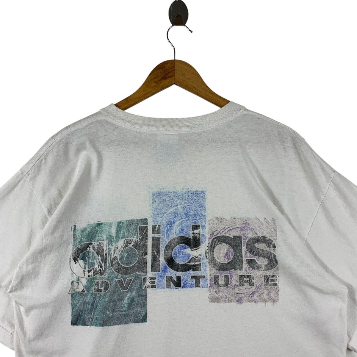 Adidas × Vintage Vintage 90s ADIDAS adventure white tee shirt Size US L / EU 52-54 / 3 - 9 Thumbnail