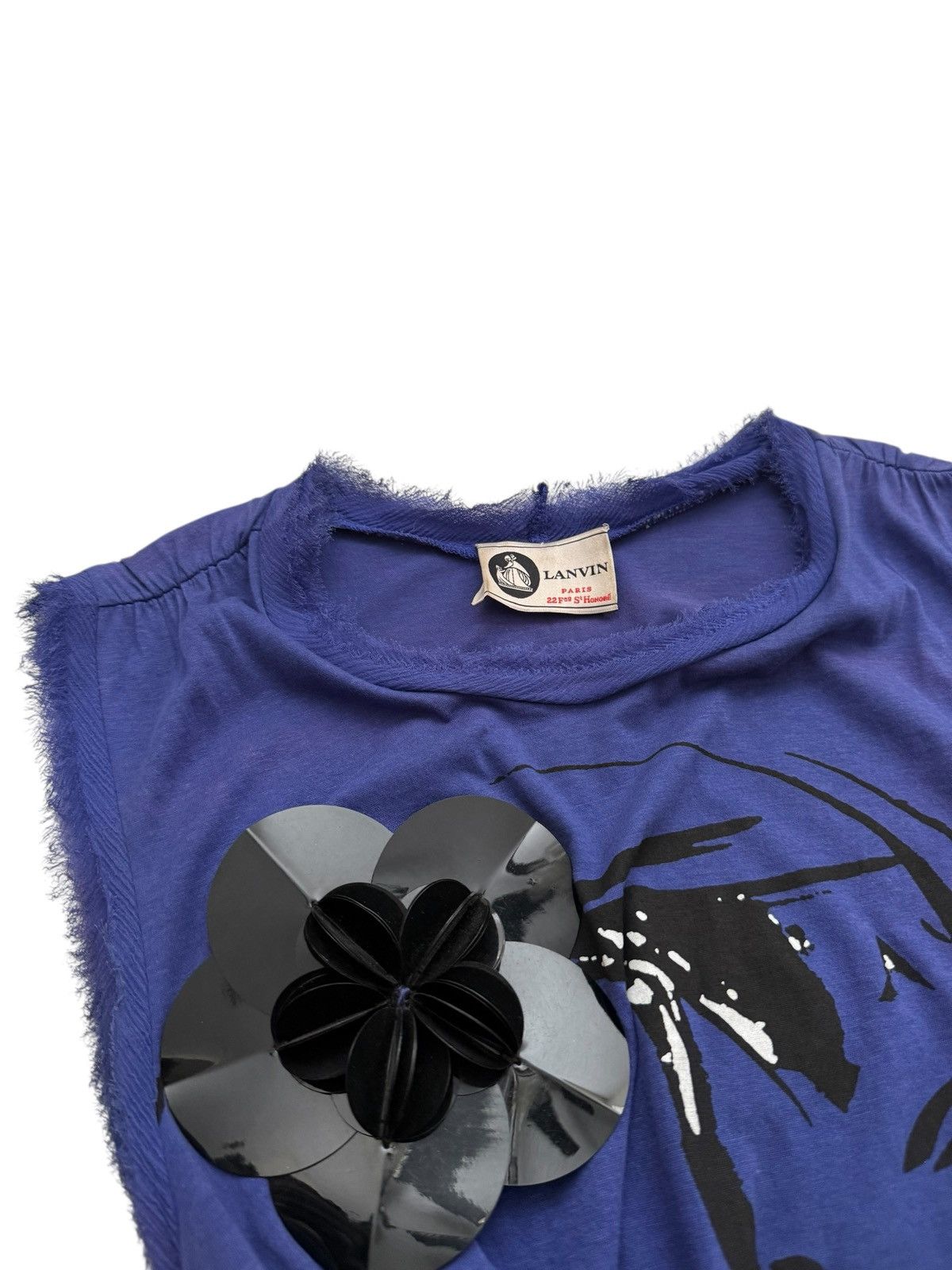 Lanvin Archive 1980’s Face Appliqué Scrunch Tank Size XS / US 0-2 / IT 36-38 - 4 Thumbnail