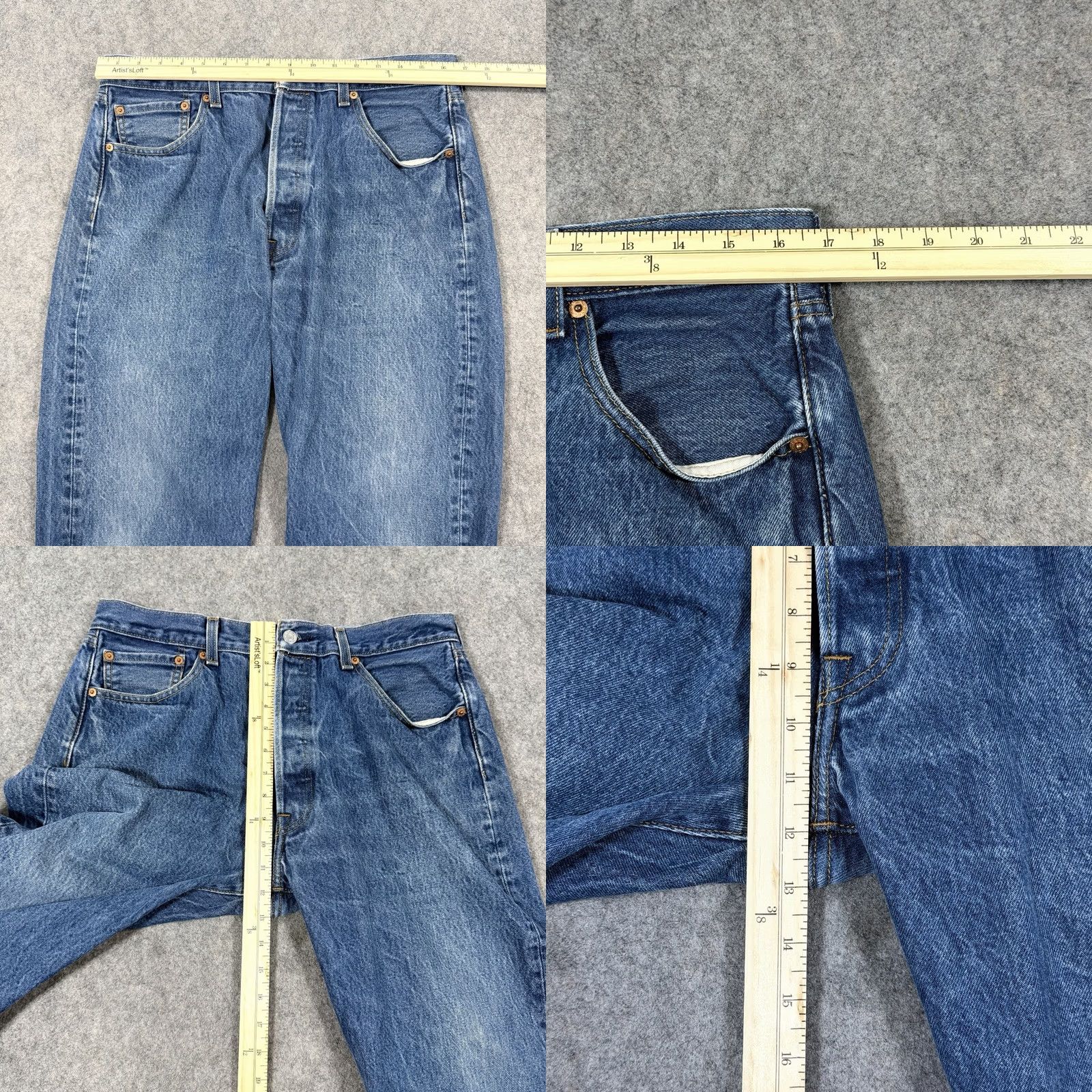 Levi's Levis 501 XX Classic Button Fly Jeans Men's 36x33 Blue Regular Denim Jeans 5-Pocket Straight Vintage No Mens Size US 36 / EU 52 - 9 Thumbnail