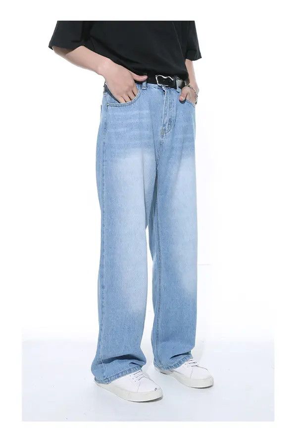 VIBE Japanese simple light blue straight loose washed jeans Size US 32 / EU 48 - 5 Thumbnail