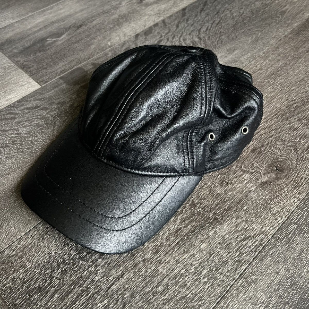 Genuine Leather Vintage 2000s Genuine Leather Black Baseball Cap Hat Size ONE SIZE - 2 Thumbnail