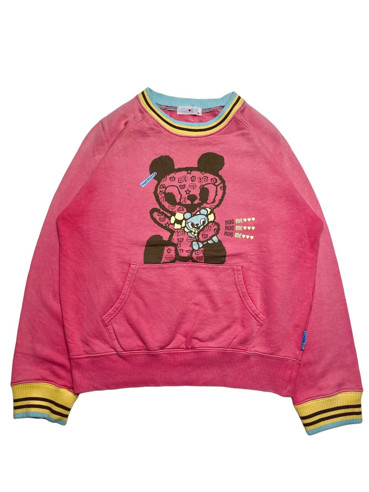 image of 2000S Angel Blue - Panda Girl Crewneck in Pink, Women's (Size Medium)
