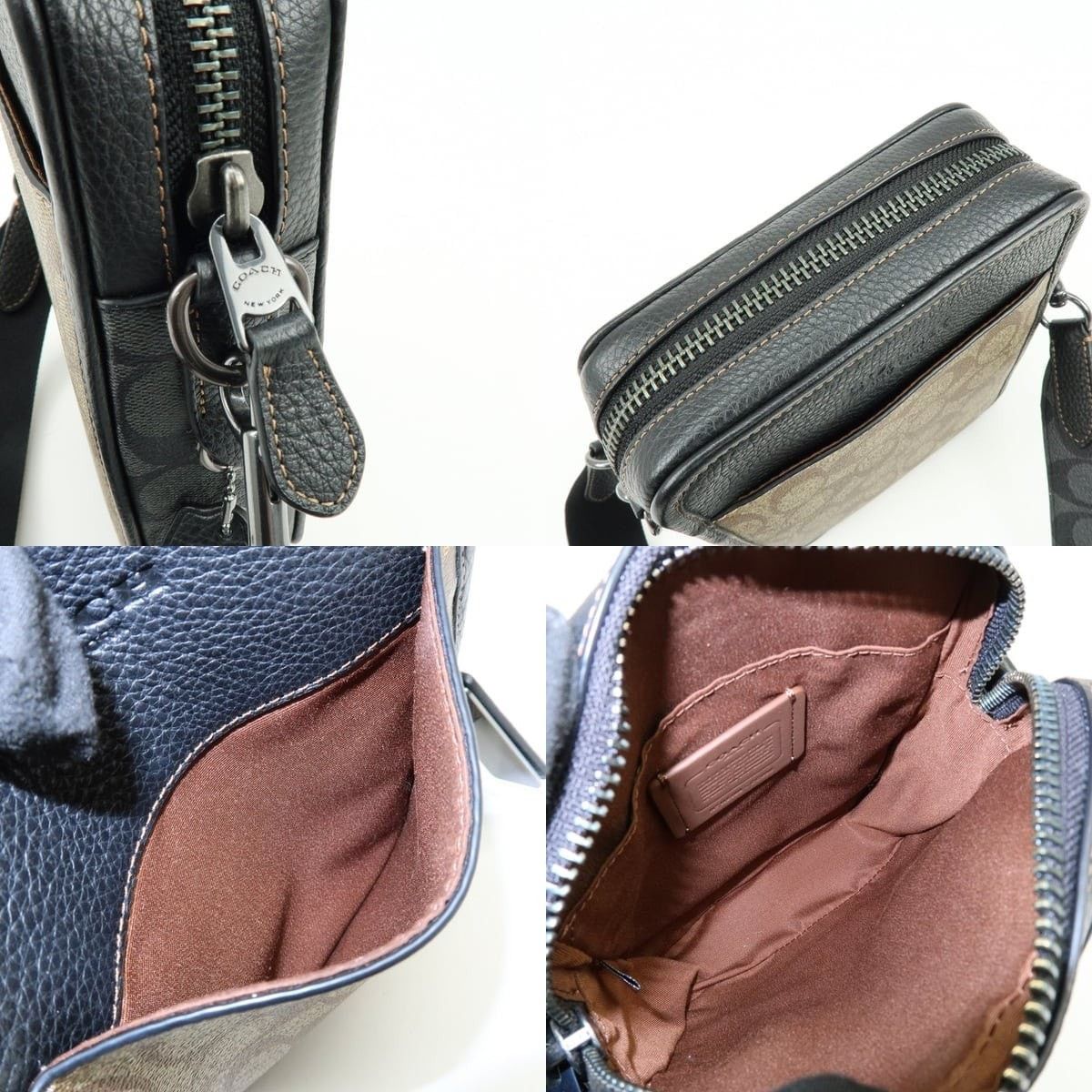 Coach Coach Signature Coated Canvas Crossbody Bag Tan Size ONE SIZE - 7 Thumbnail