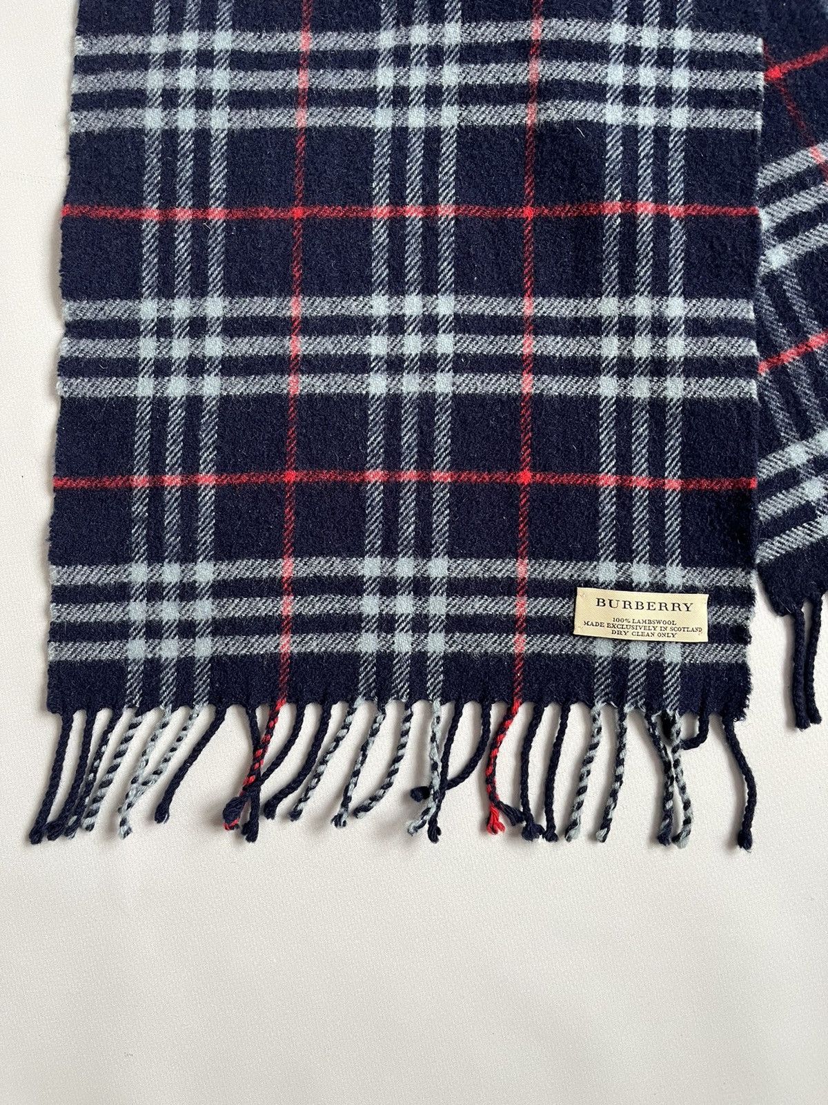 Burberry Burberry London Blue Checkered Plaid Lambswool Scarf Scarve Size ONE SIZE - 5 Thumbnail