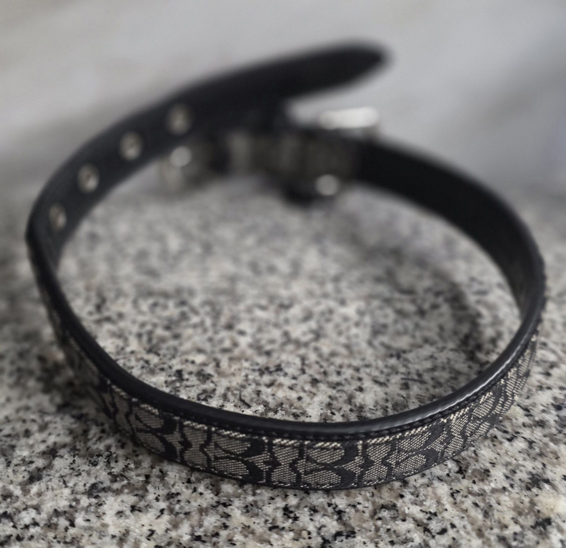 Coach Authentic Coach Signature Black Gray Logo Pet Collar 4003 M Size ONE SIZE - 2 Thumbnail