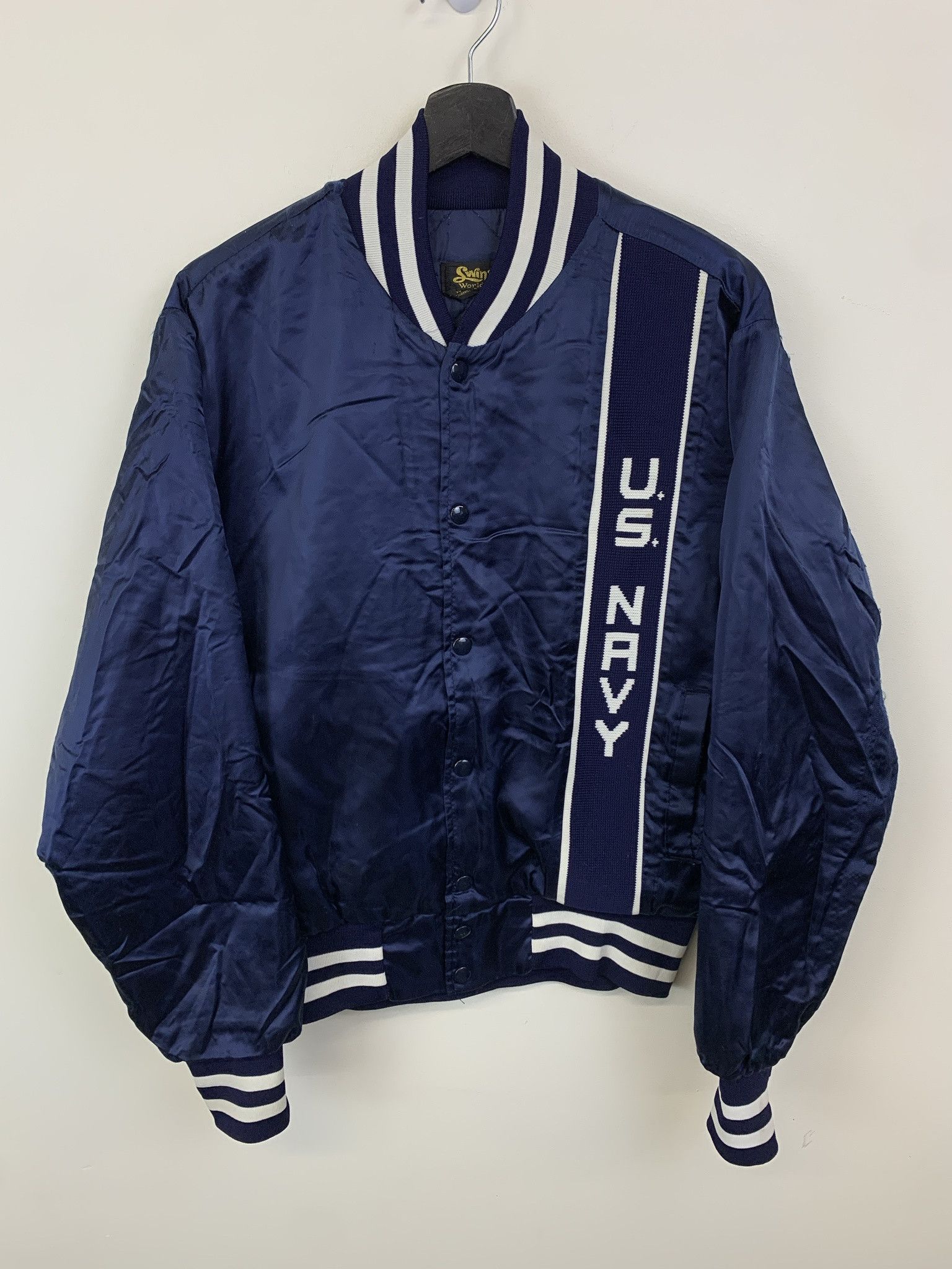 Levi's Vintage Jacket 1990s Swingster US Navy Satin Snap Jacket Size M Size US M / EU 48-50 / 2 - 1 Thumbnail