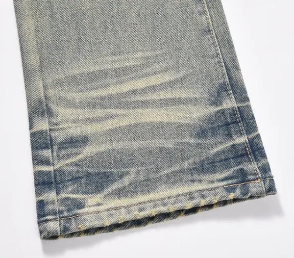 Japanese Brand Han American men's washed distressed loose straight jeans Size US 32 / EU 48 - 6 Thumbnail
