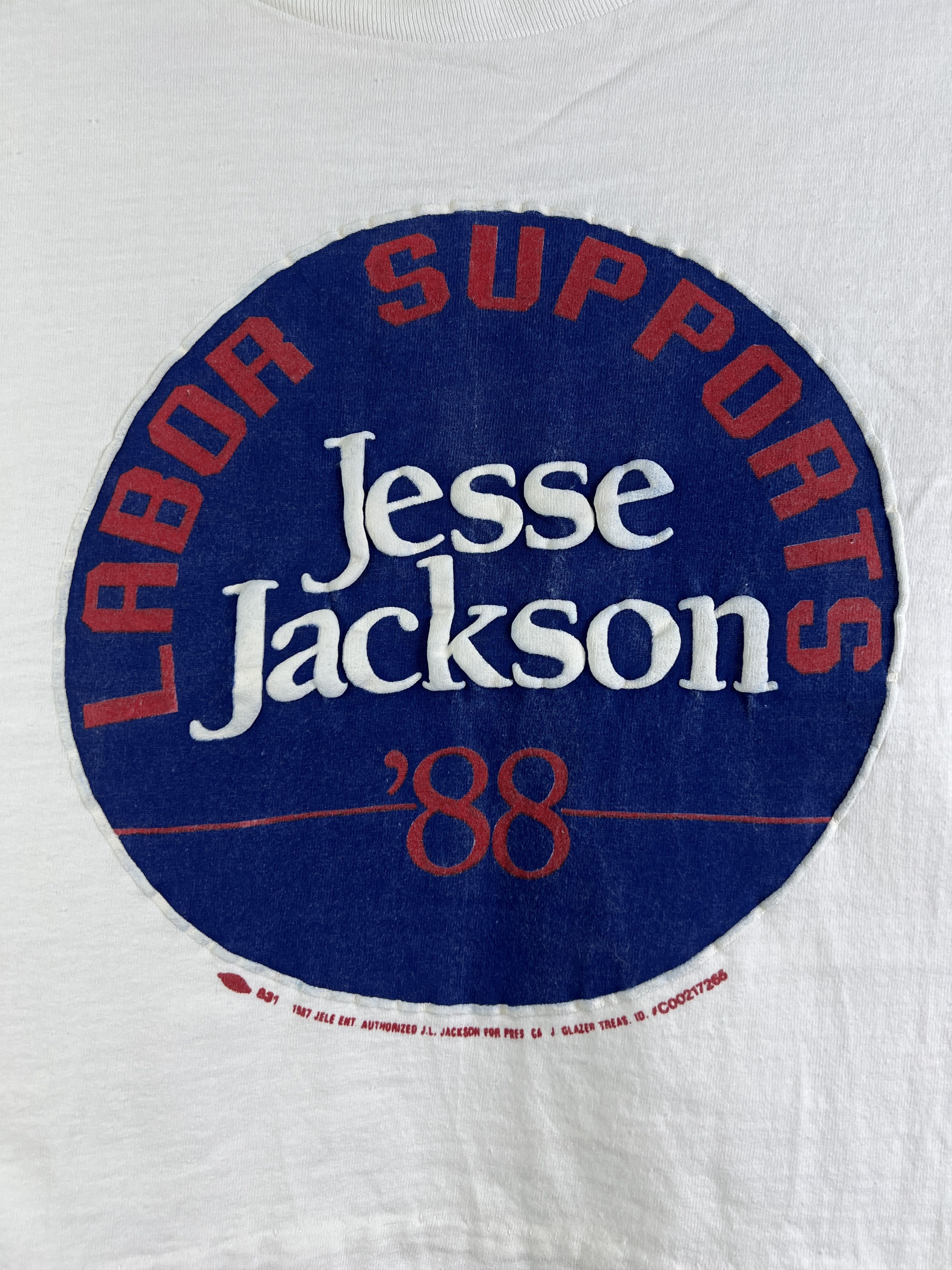 Vintage No.4830 Vintage 80s J.L. Jackson For Pres Crop Top Tee (M) Size US M / EU 48-50 / 2 - 2 Thumbnail