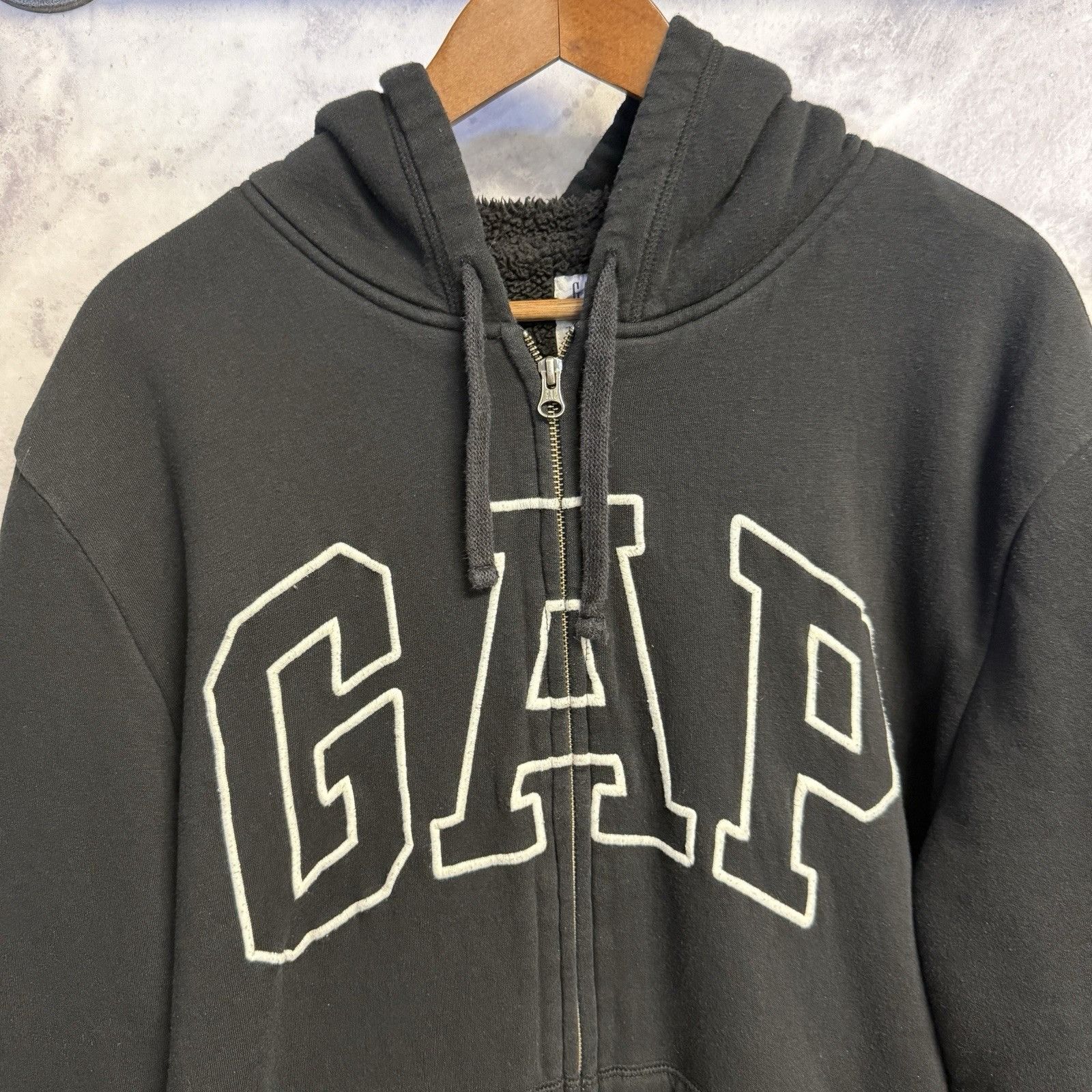 Gap Gap Hoodie Sweatshirt Mens XL Black Lined Embroidered Size US XL / EU 56 / 4 - 3 Thumbnail