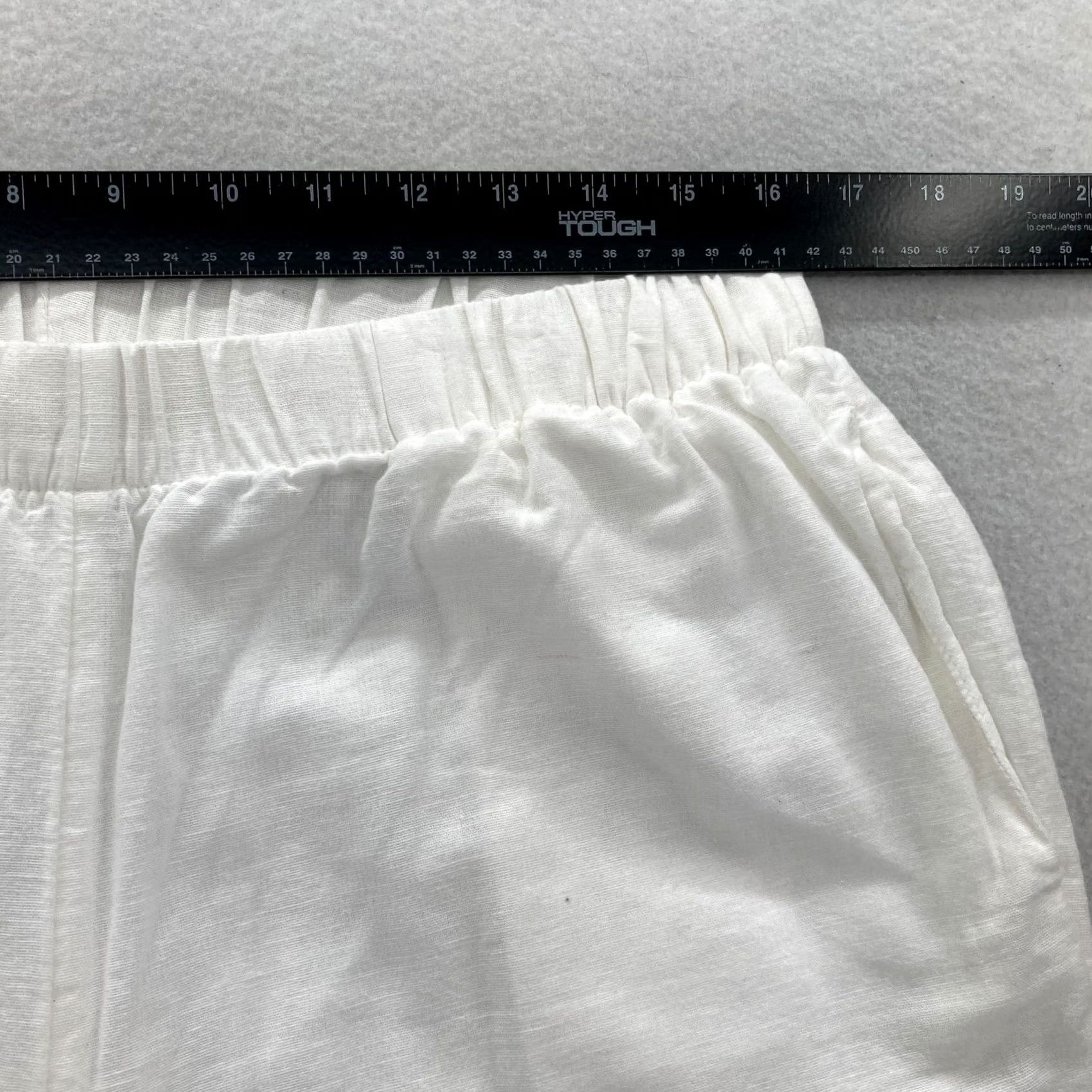 American Eagle Outfitters American Eagle Wide Leg Pant Women's Large White Linen Blend Flowy Beachy Travel Size 24" / US 00 / IT 34 - 7 Thumbnail