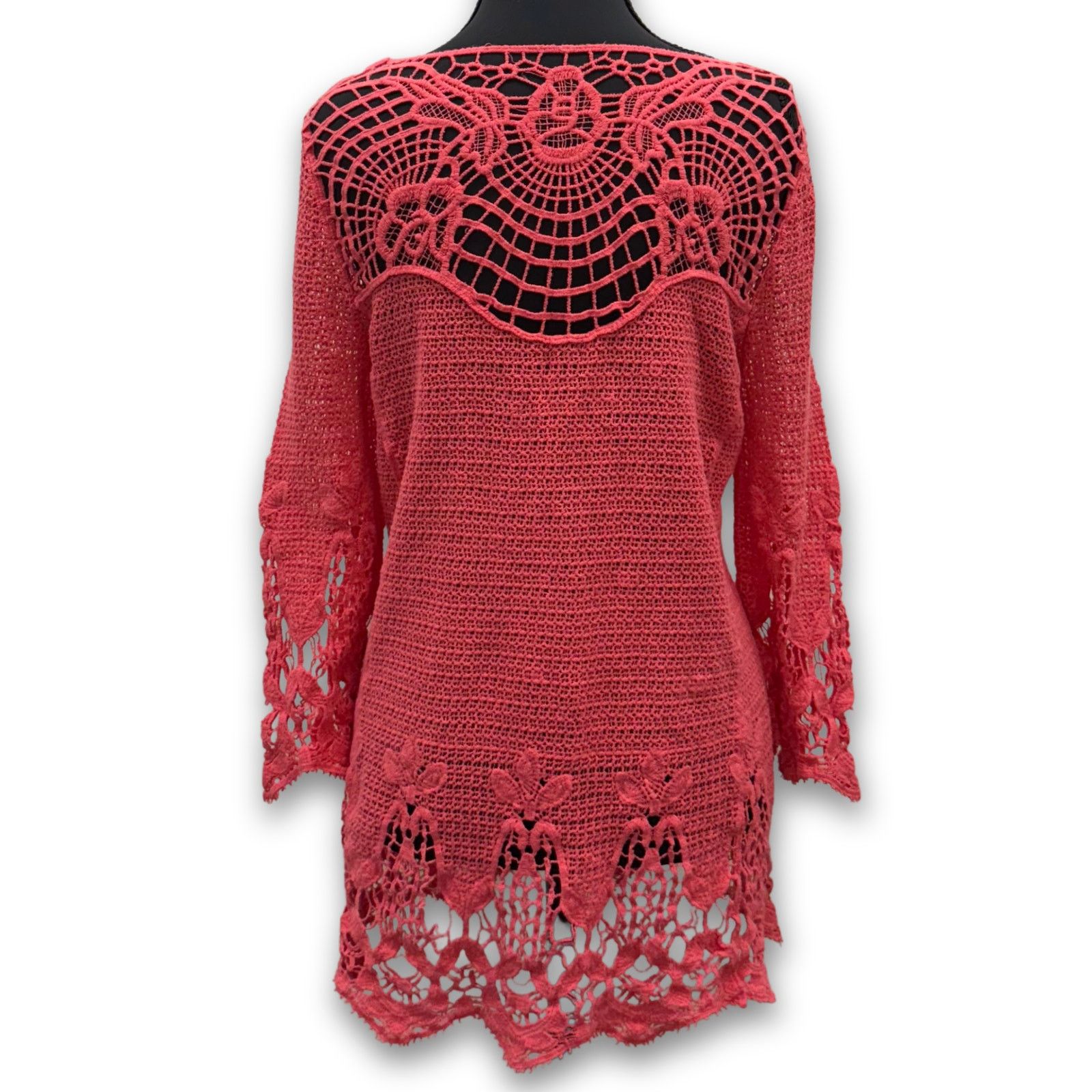 Vintage Vintage Knitted 3/4 Sleeve Blouse | Women's XL Size XL / US 12-14 / IT 48-50 - 2 Thumbnail