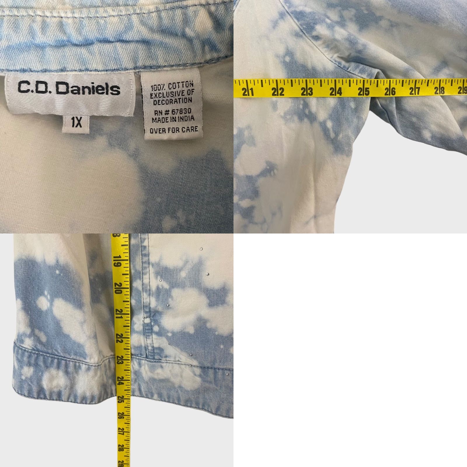 Vintage VINTAGE C.D Daniels Denim Jacket Womens 1X Blue Long-Sleeve Full Zip Jean Jacket Size 40" / US 18 - 8 Thumbnail