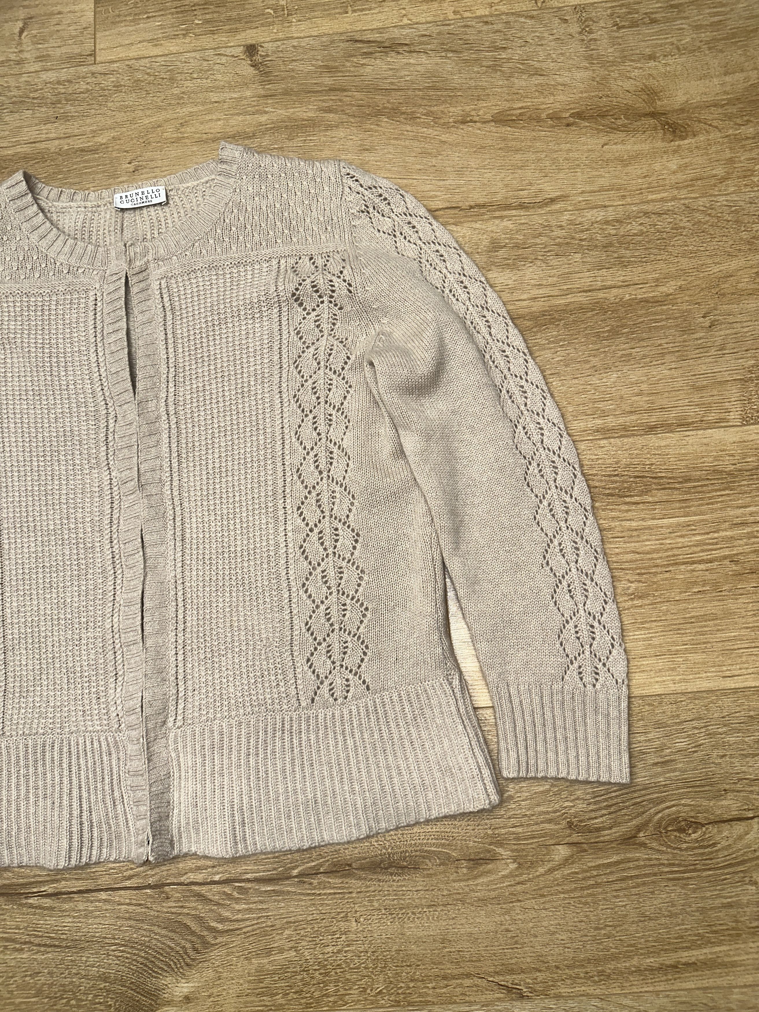 Brunello Cucinelli Brunello Cucinelli Cashmere Silk Open Knit Cardigan S M Size M / US 6-8 / IT 42-44 - 8 Thumbnail