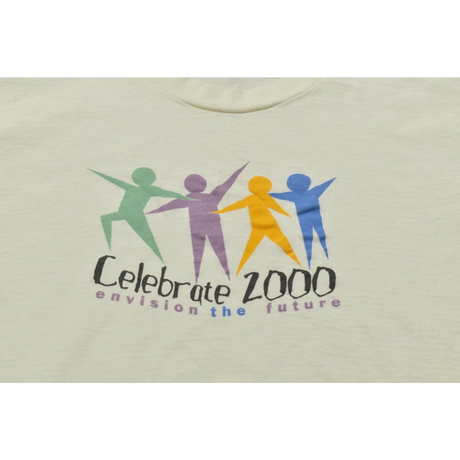 Vintage VINTAGE Celebrate 2000 Envision the Future White Graphic T-Shirt XXL Mens Short Sleeve Crew Neck Cotton USA Made 2000s Size US XXL / EU 58 / 5 - 5 Thumbnail