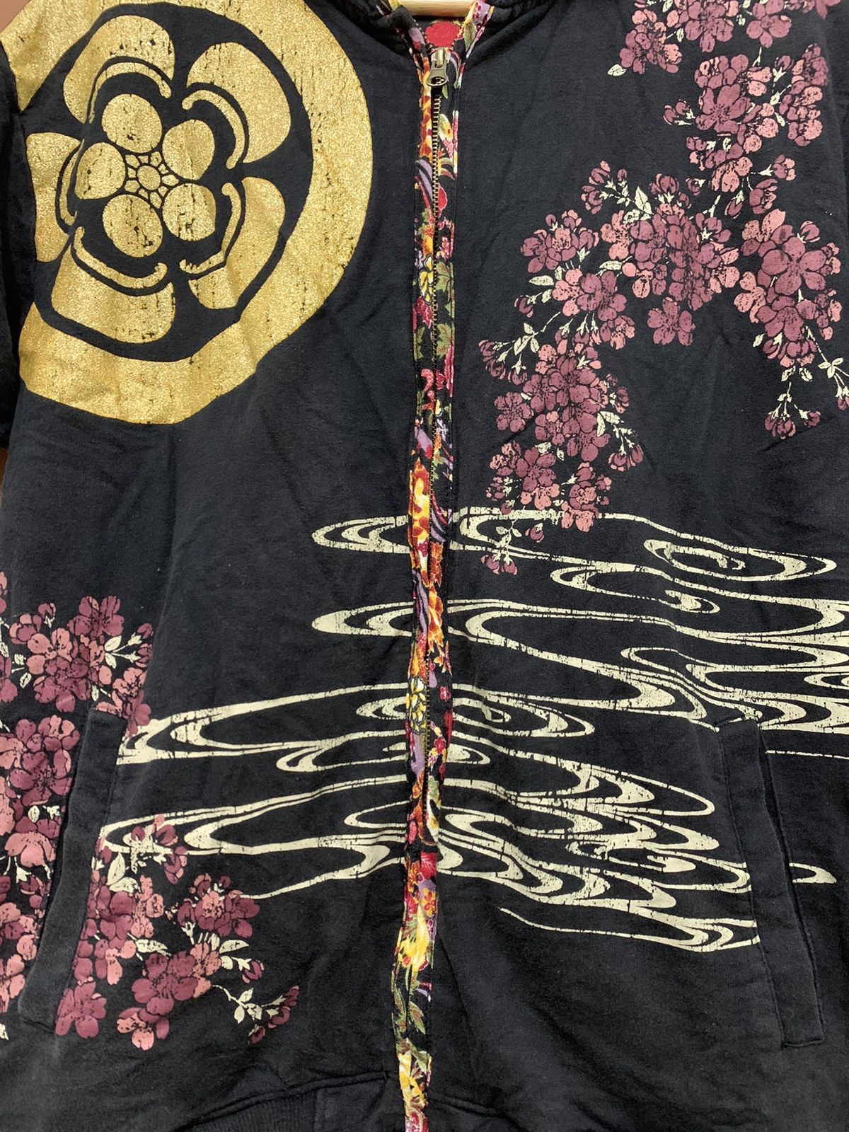 Vintage YAKUZA DRAGON SUKAJAN SHORT SLEEVE HOODIE VERY RARE Size US L / EU 52-54 / 3 - 7 Thumbnail