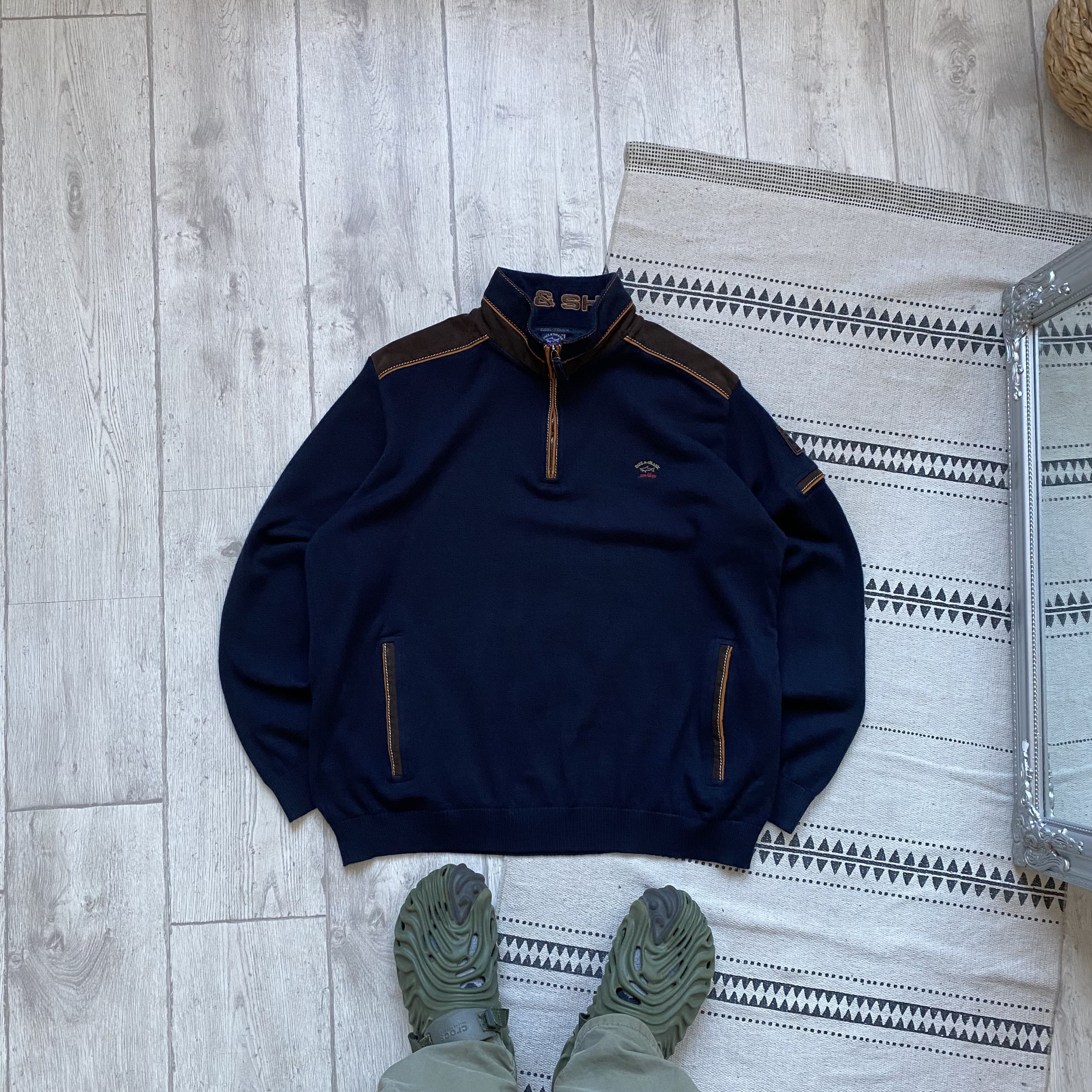 Paul & Shark Vintage Oldmoney Paul Shark Wool sweater Half Zip Size US L / EU 52-54 / 3 - 1 Thumbnail