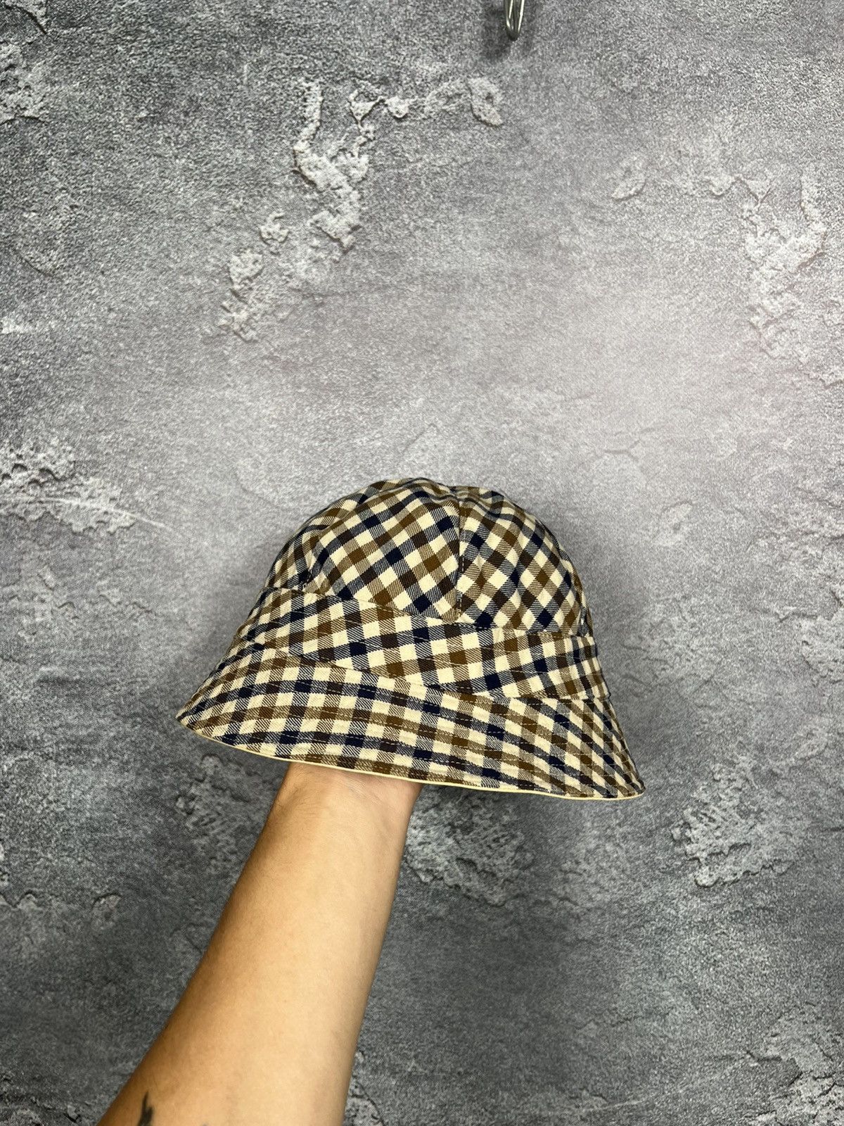 Aquascutum Vintage 90s Aquascutum Reversible Checkered Panama Hat Size ONE SIZE - 1 Thumbnail