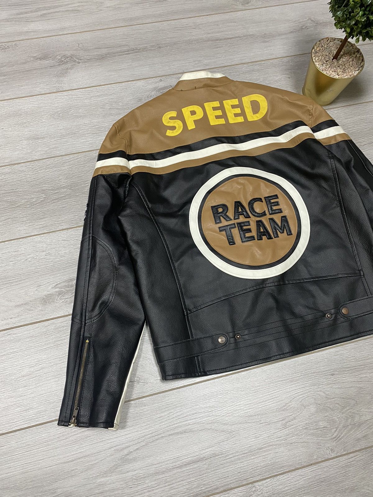 Vintage Race team speed badges eco leather jacket Size US L / EU 52-54 / 3 - 4 Thumbnail