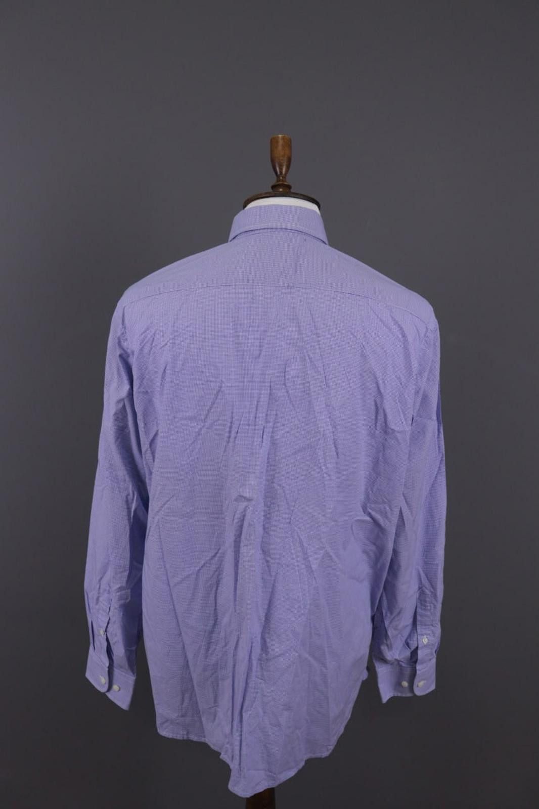 Designer Hackett London Blue Check Printed White Shirt Size XXL Size US XXL / EU 58 / 5 - 7 Thumbnail