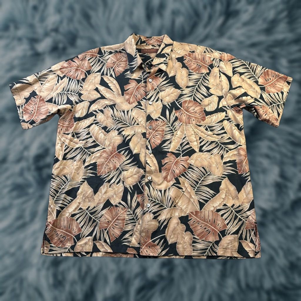 Tori Richard Tori Richard Shirt XL Mens Brown Palm Hawaiian Button Up Size US XL / EU 56 / 4 - 1 Thumbnail