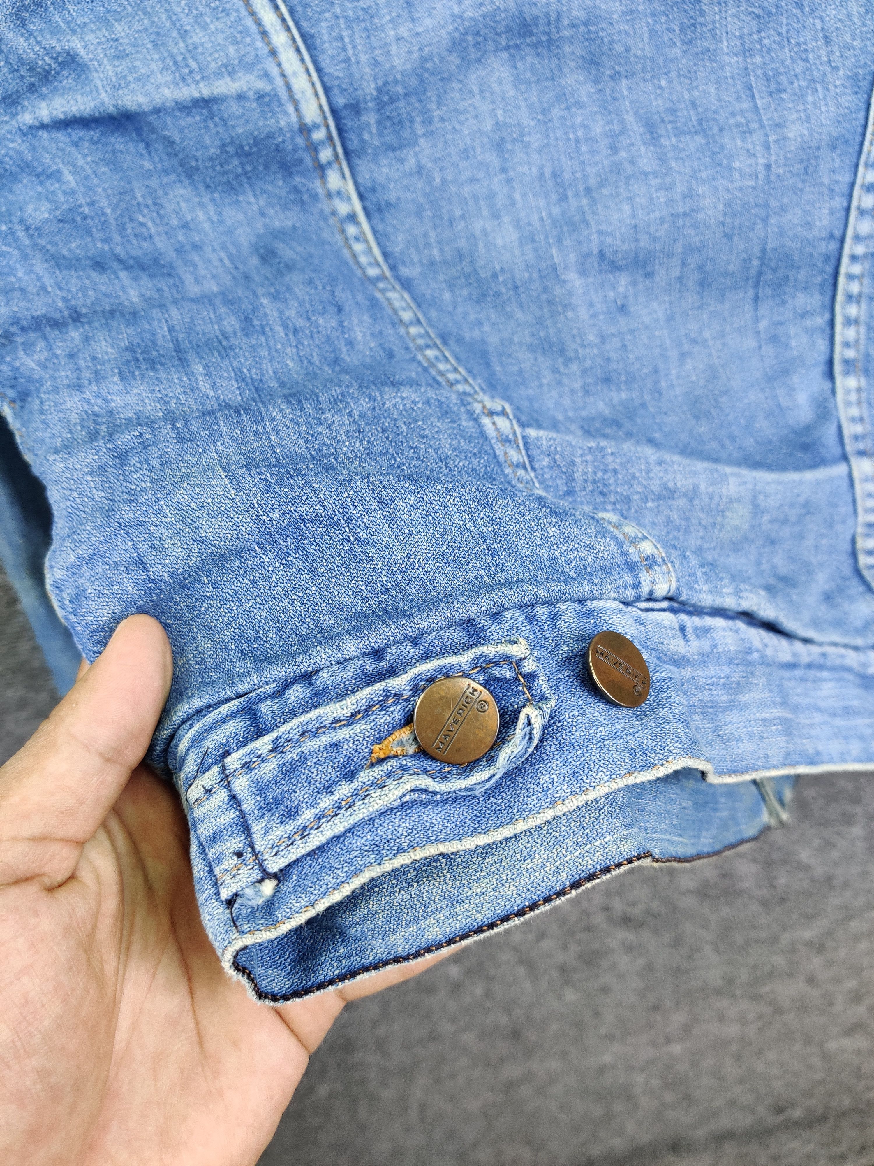 Vintage Maverick Distressed Sherpa Denim Jacket Corduroy Collar Size US M / EU 48-50 / 2 - 10 Thumbnail