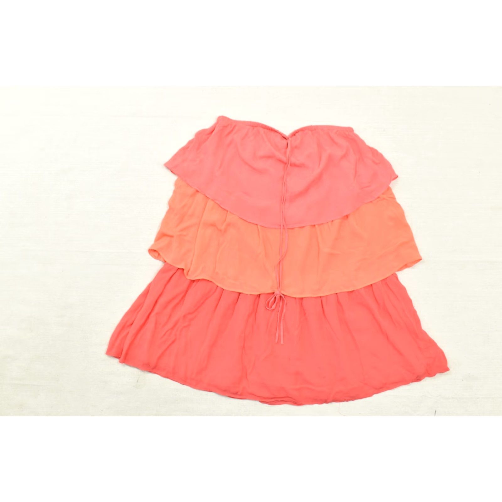 Loft LOFT Skirt Women's Mini Ruffle Tiered Coral Orange Rayon Lined Casual M Size 32" / US 10 / IT 46 - 2 Thumbnail