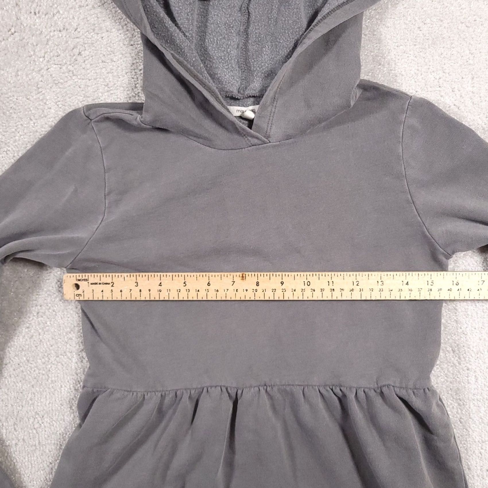 Vintage Maurices Sweatshirt Hoodie Women's XS Long Sleeve Hooded Gray Ruffle Crop Shirt Size XS / US 0-2 / IT 36-38 - 5 Thumbnail