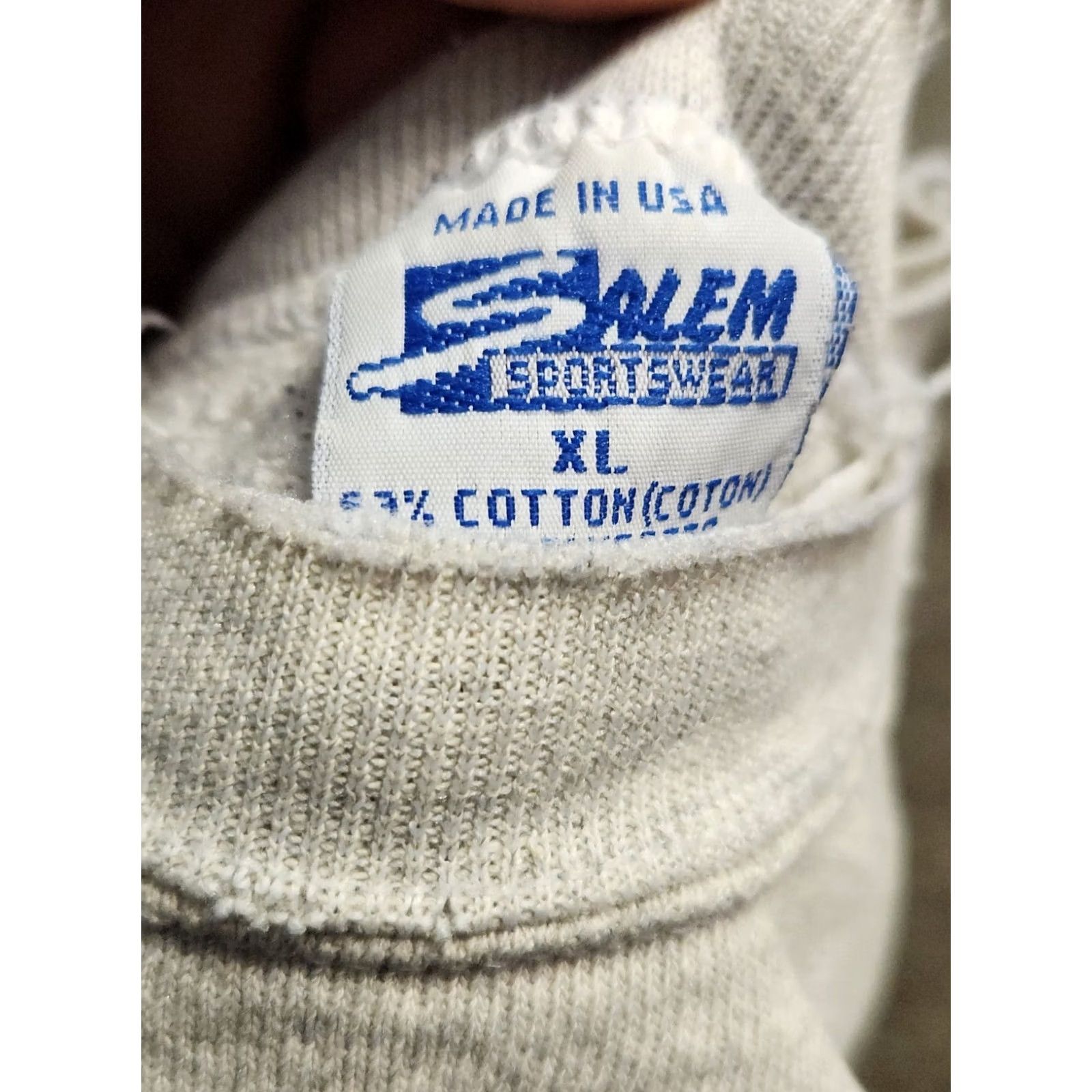 Salem Sportswear VINTAGE Salem Sportswear NFL Crewneck Sweatshirt Men XL Gray 1992 Super Bowl XXVI Heathered Cotton Polyester Sweatshirt (Rare) Size US XL / EU 56 / 4 - 3 Thumbnail