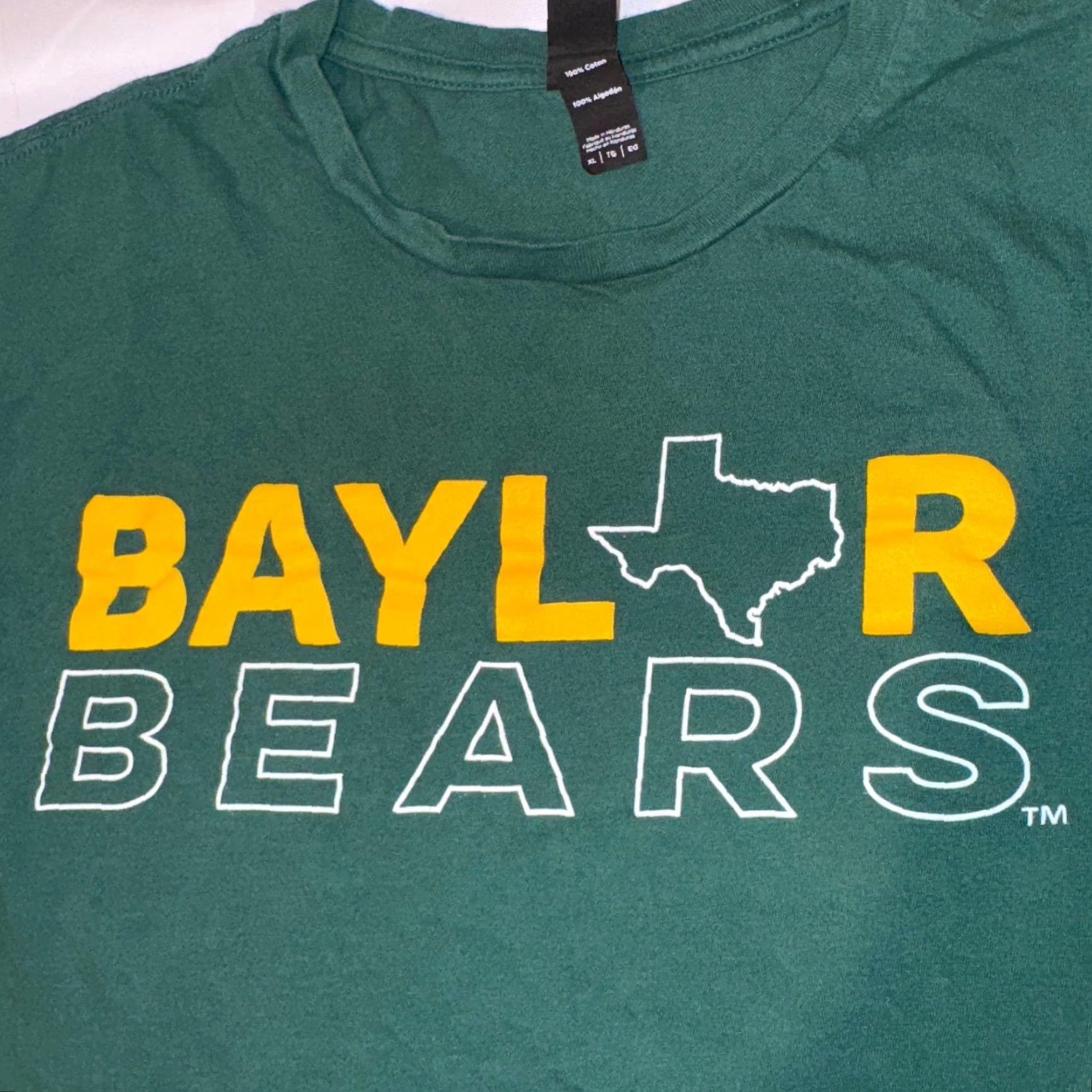Vintage Baylor Bears Texas University College Football Green Graphic Tshirt XL Unisex Adults District Crew Neck Short Sleeve Logo 2010s Green Size US XL / EU 56 / 4 - 3 Thumbnail