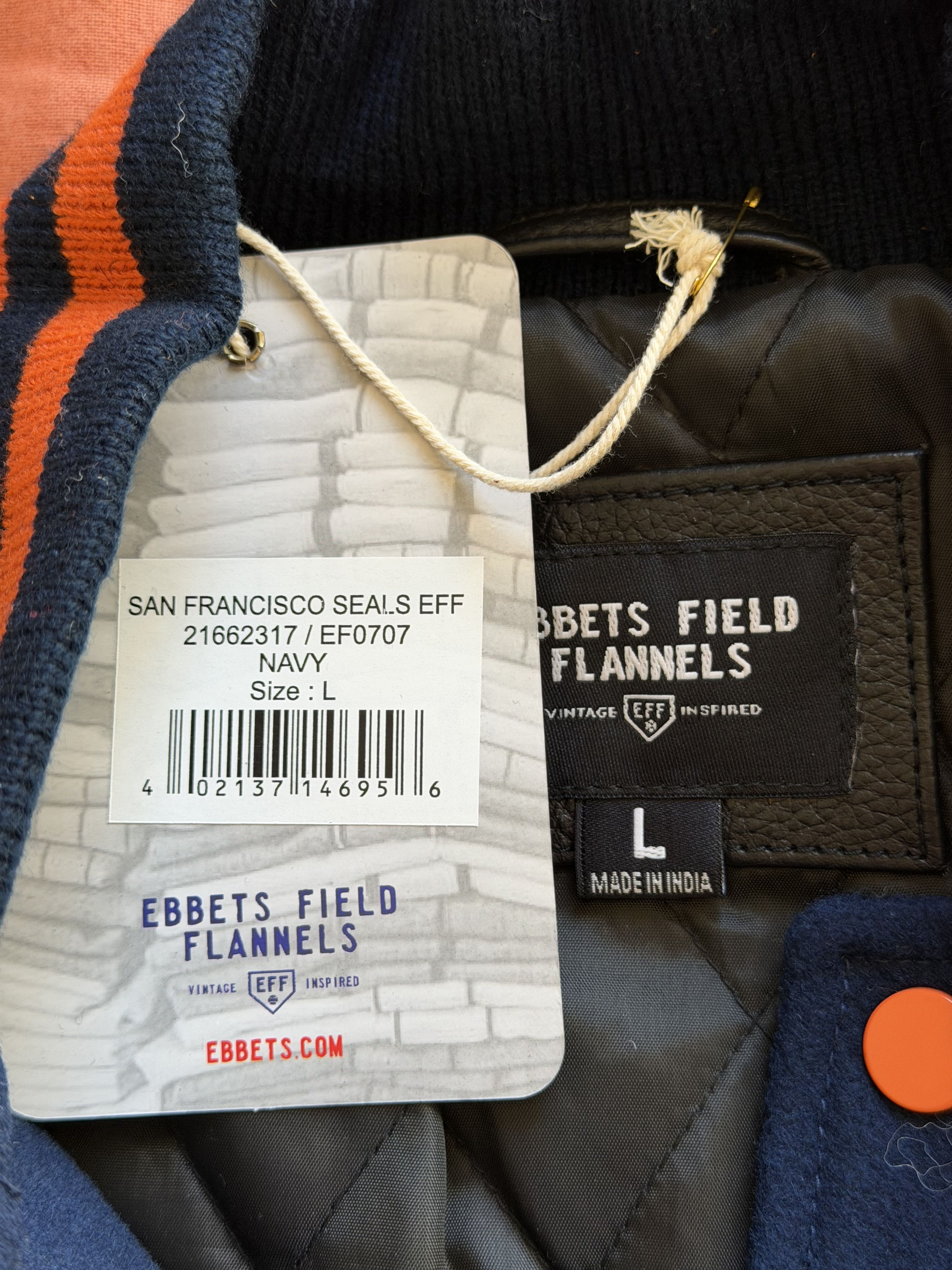 Ebbets Field Flannels Ebbets Field Flannels San Francisco Seals DNA Varisty Jacket Size US L / EU 52-54 / 3 - 12 Thumbnail