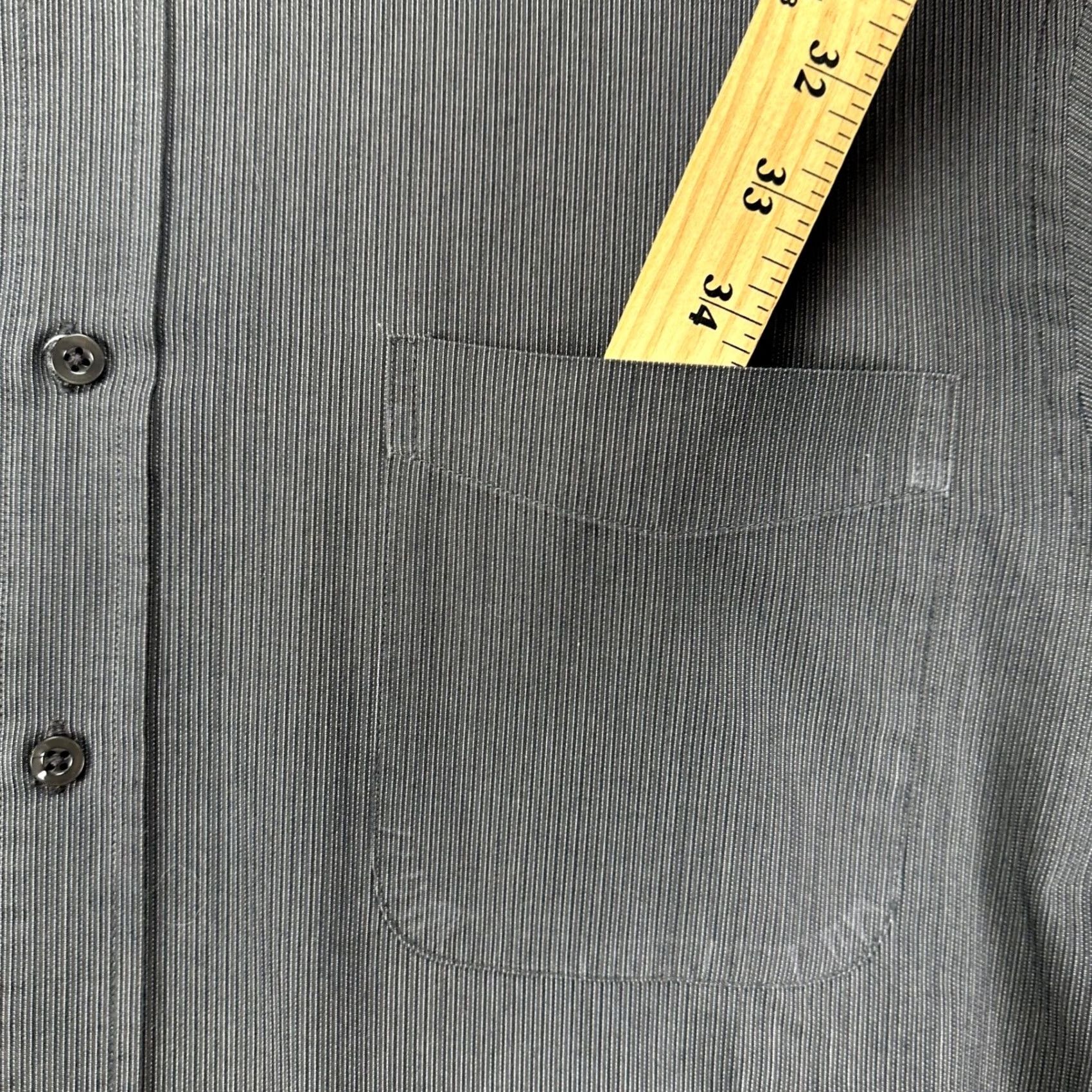 Port Authority Port Authority Shirt Button Down Men Large Gray Stripe Pocket Long Sleeve Casual Size US L / EU 52-54 / 3 - 5 Thumbnail