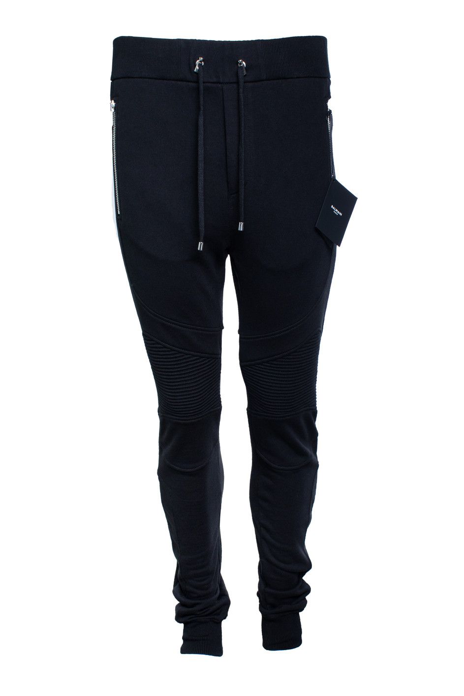 Balmain Balmain, black ribbed joggers with embossed b Size US 32 / EU 48 - 1 Thumbnail