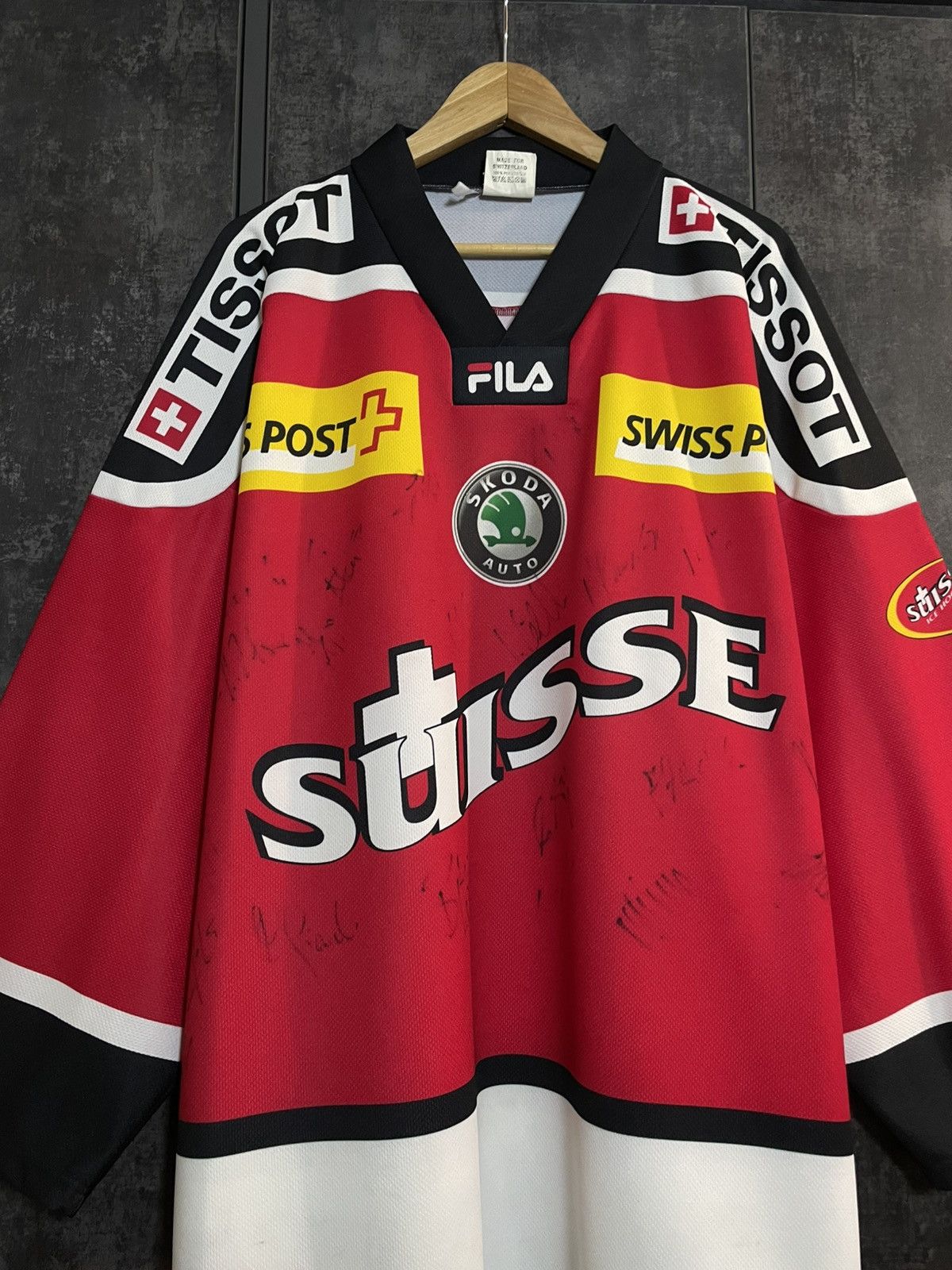 Vintage Sick Vintage Fila Suisse Signed Hockey Jersey Tissot Supreme Size US XL / EU 56 / 4 - 4 Thumbnail