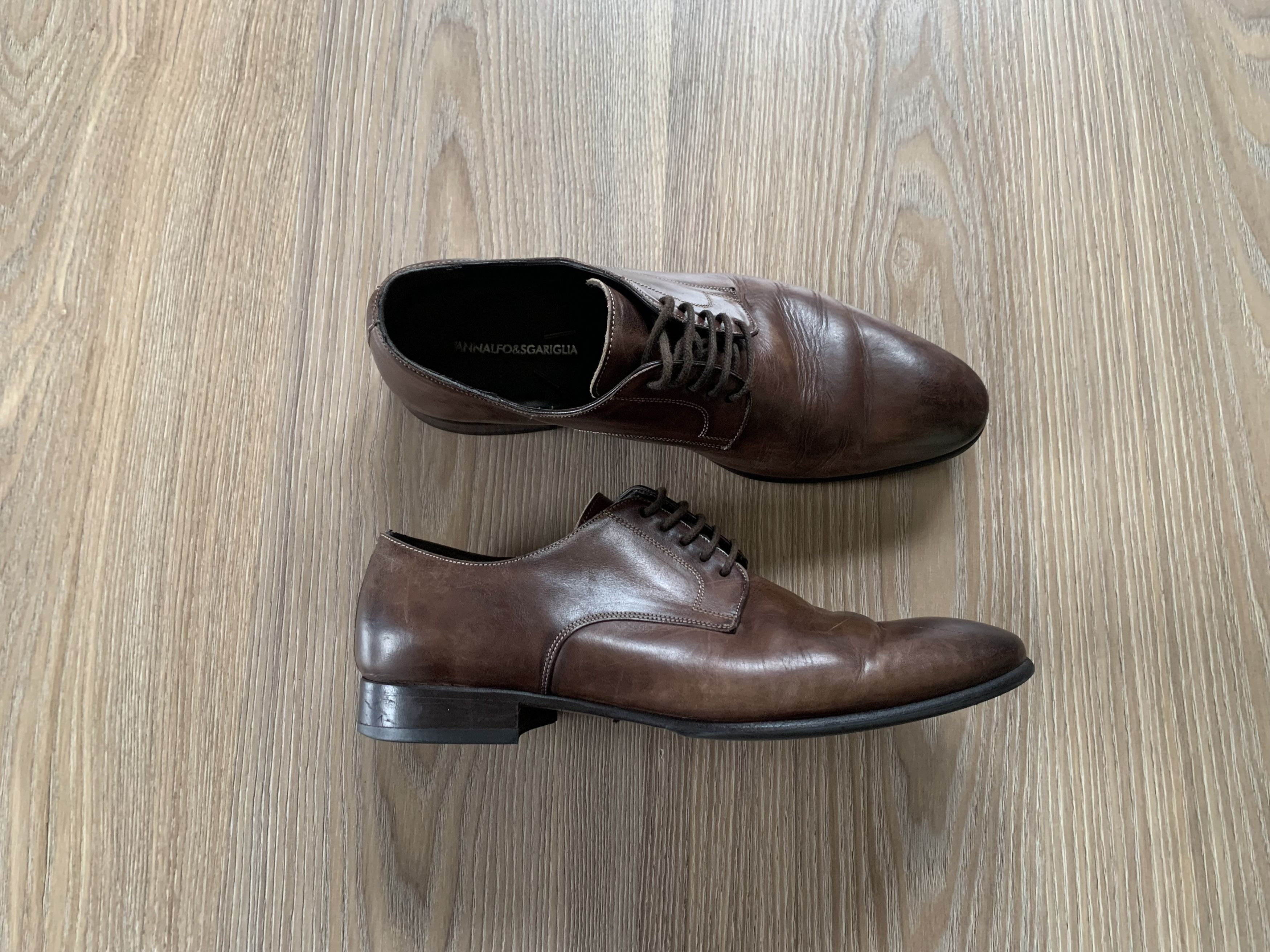 Other AnnAlfo & Sgariglia Brown Leather Derby Shoes Size US 11 / EU 44 - 1 Thumbnail