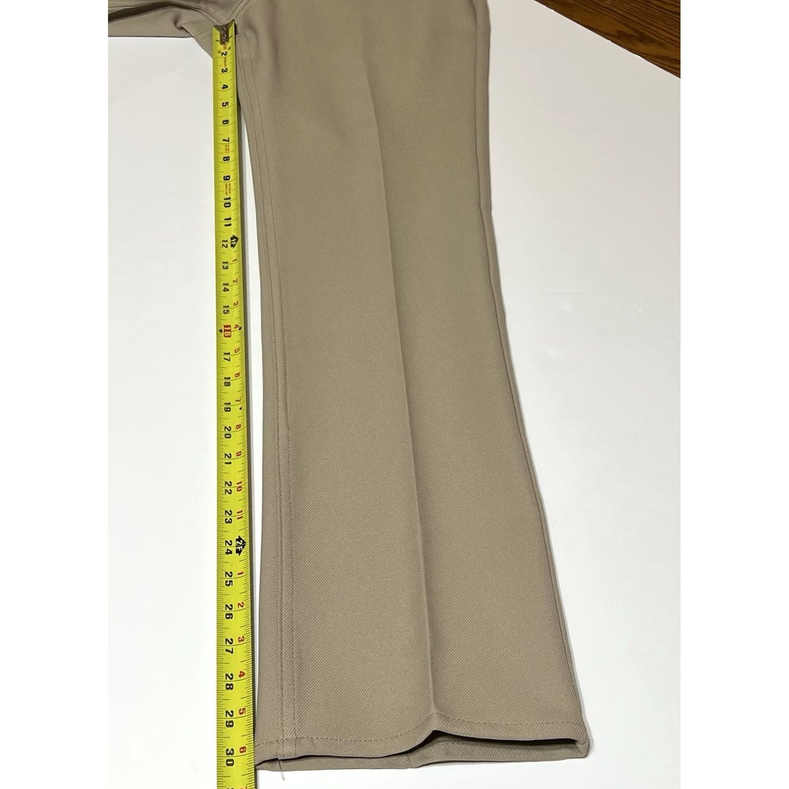 Levi's VINTAGE Levi's 517 Boot Cut Pants Mens 34x30 Beige Polyester Western Logo Pockets 90s 80s USA Dress Pants Regular Mens Size US 34 / EU 50 - 5 Thumbnail