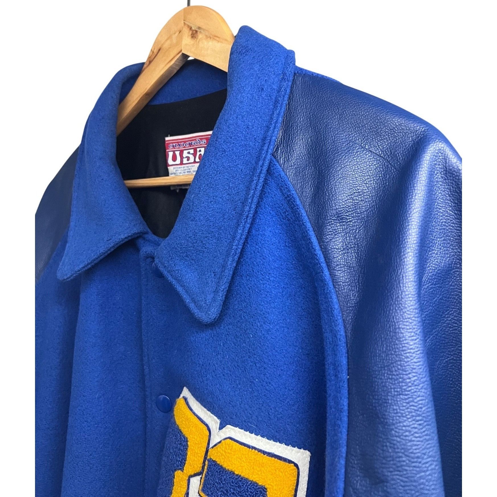 Vintage NEFF Mens Vintage Varsity Letterman Snap Up Jacket 2XL Blue Size US XXL / EU 58 / 5 - 6 Thumbnail