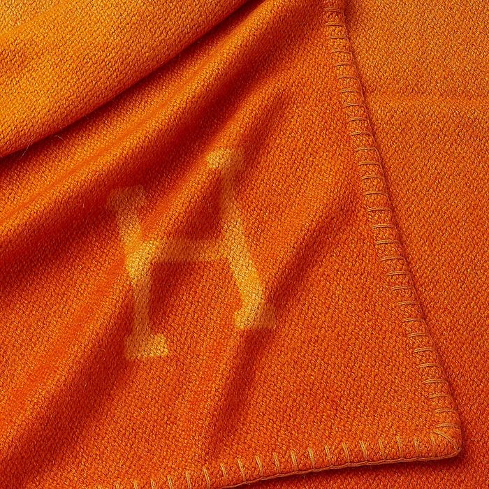 Coussin Hermès Yack'n'Dye 43 Cm - Gris Et Marron Ombré - Neuf