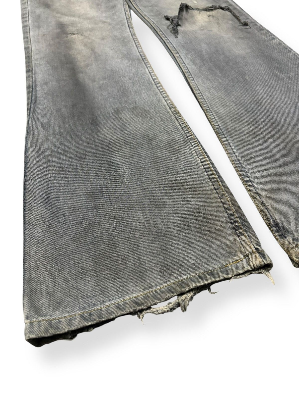Levi's Vintage 90s Levis 517 Blue-Gray Faded Flare Distressed Jeans Size US 33 - 9 Thumbnail