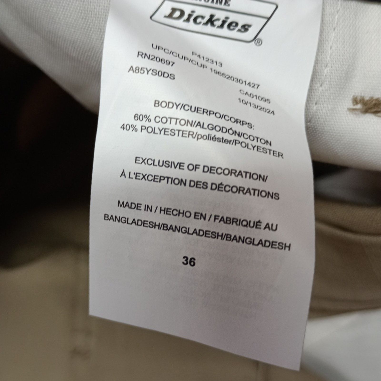 Dickies Dickies Ripstop Cargo Shorts Men’s Size 36 Beige Relaxed Fit Size US 36 / EU 52 - 4 Thumbnail