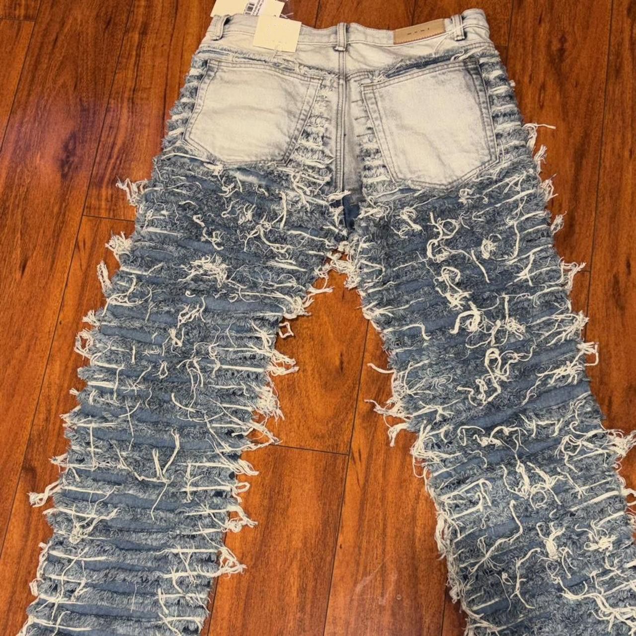 MNML MNML Allover Frayed Denim Jeans Pants Size US 32 / EU 48 - 3 Thumbnail